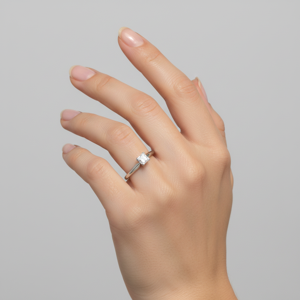 14K White Gold Diamond Solitaire Ring - 0.50ct