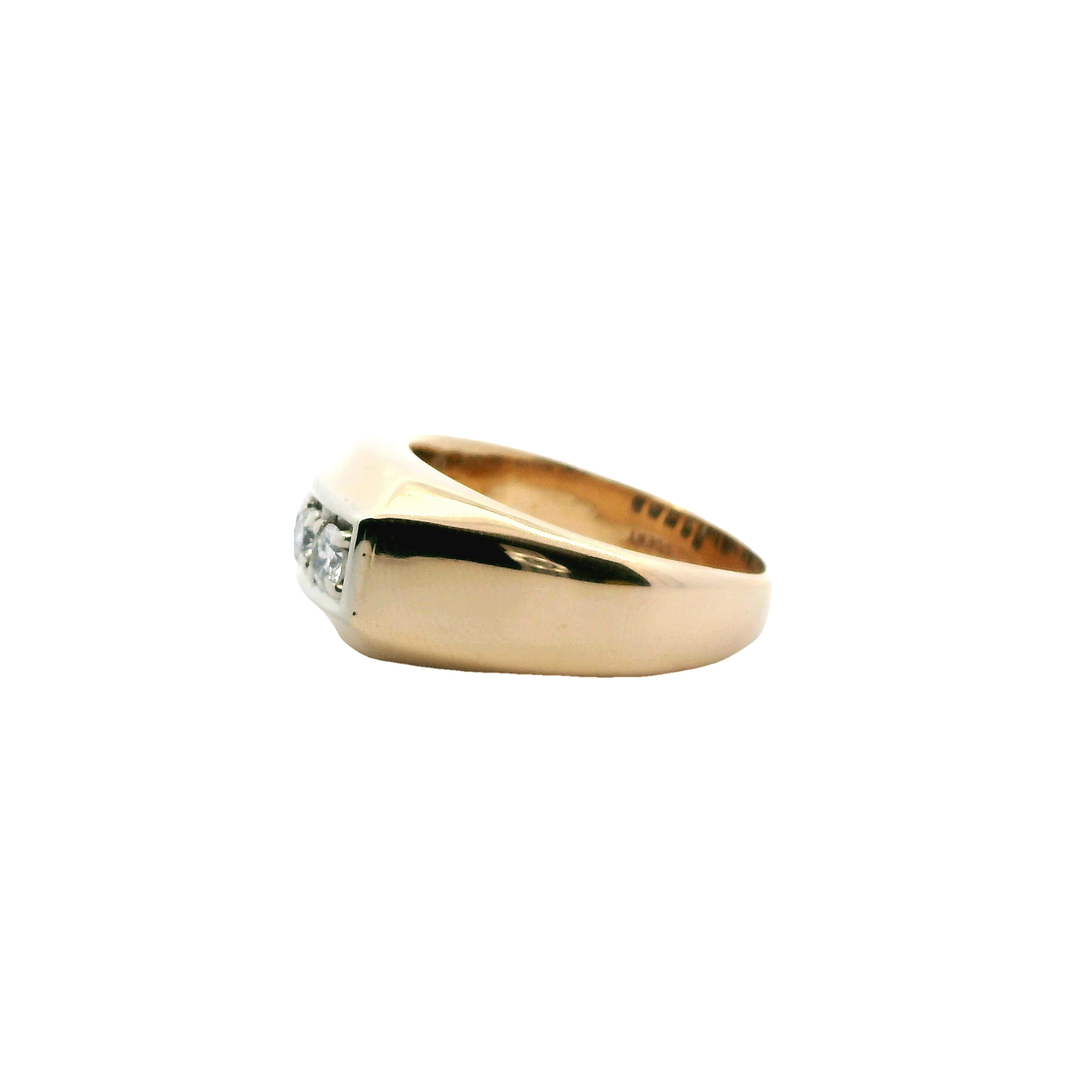 14K Yellow Gold Men's Diamond Ring - 0.75ct