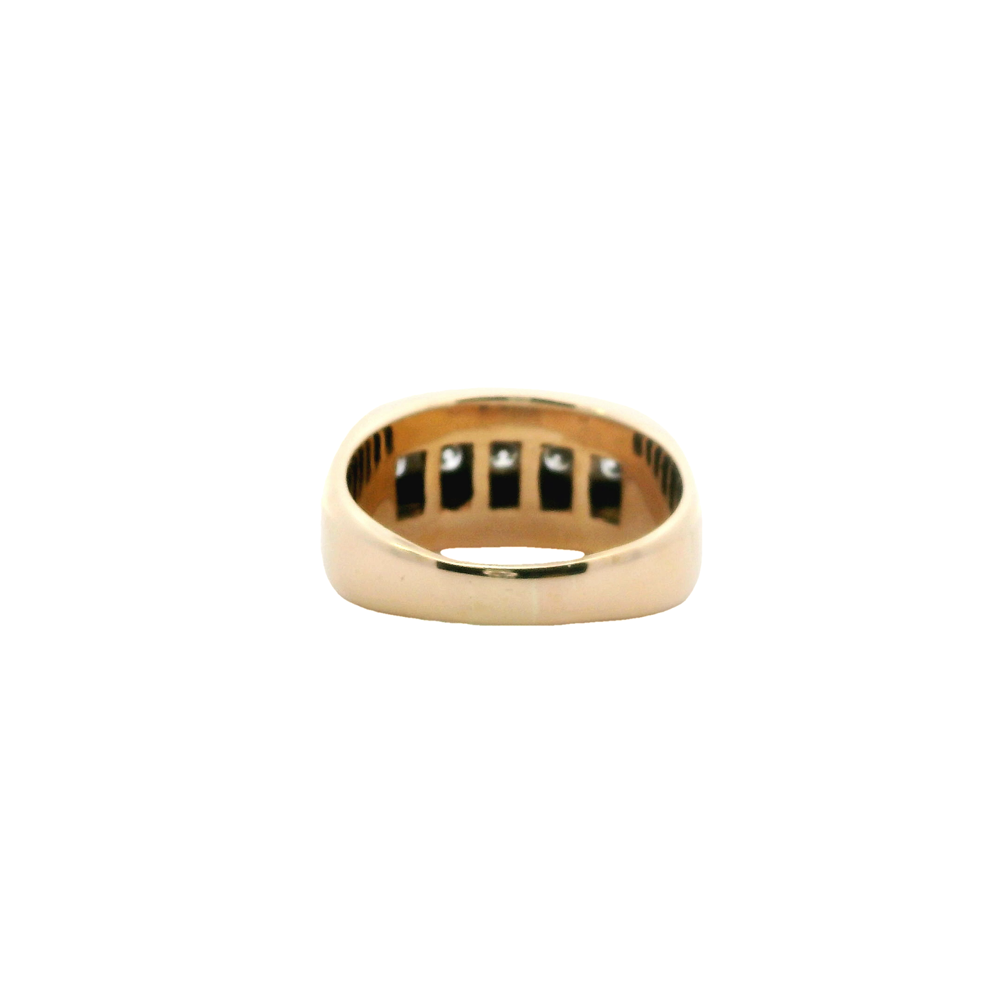 14K Yellow Gold Men's Diamond Ring - 0.75ct