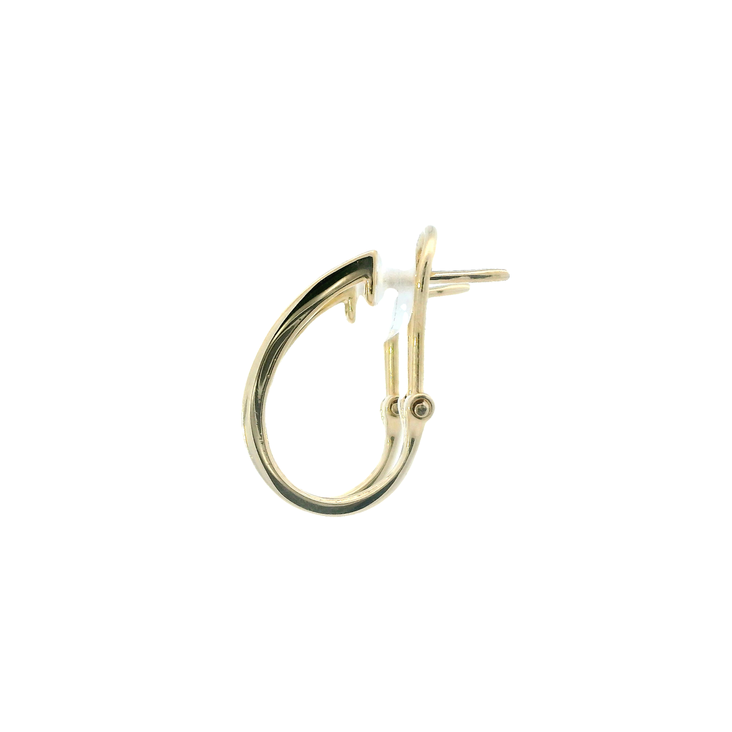 10K Yellow Gold Diamond Lever Back Half Hoop Earrings -0.40ct