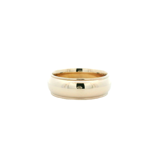 14K Yellow Gold Milgrain Band