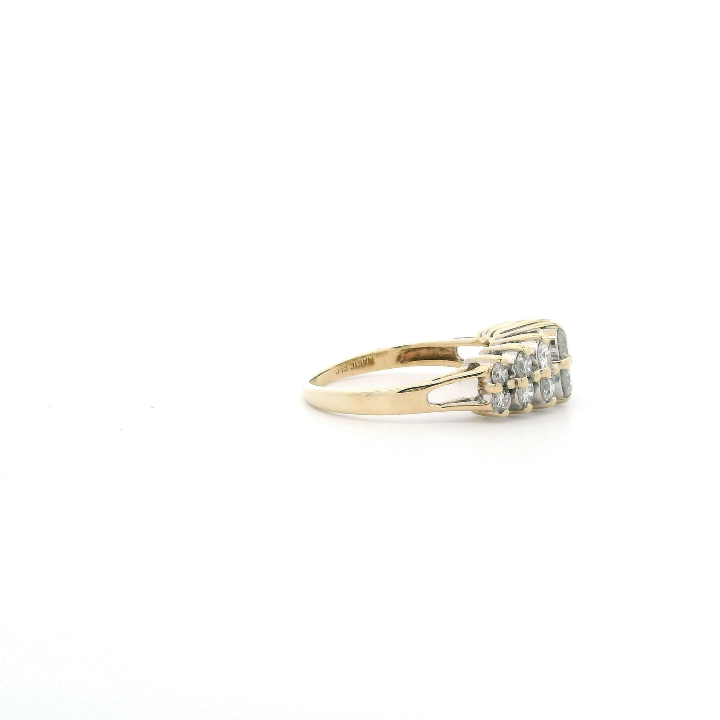 14K Yellow Gold Women's Diamond Ring - 0.96ct