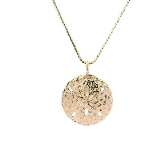 14K Yellow Gold Sand Dollar Necklace