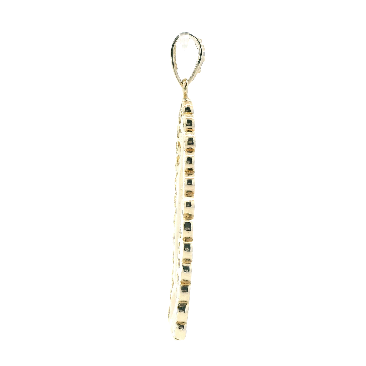 10K Yellow & White Gold CZ Virgin Mary Pendant