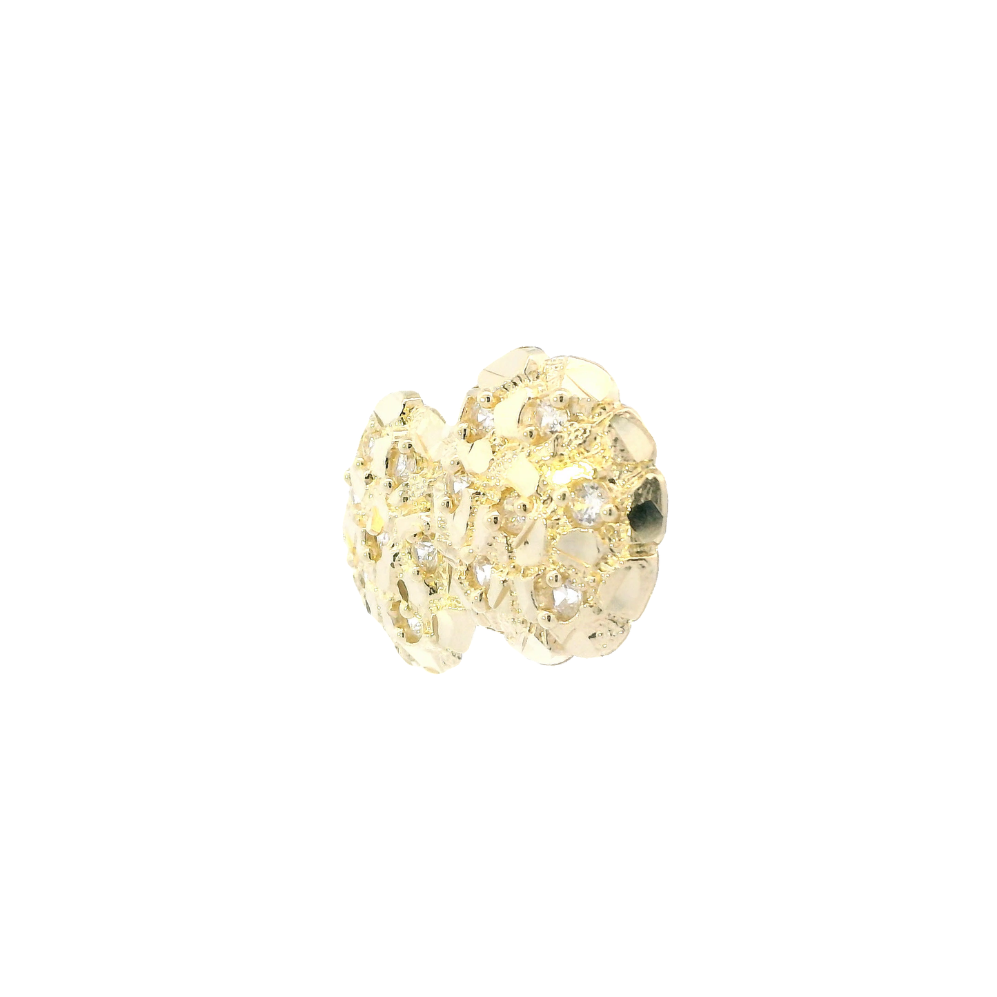 10K Yellow Gold CZ Nugget Earrings