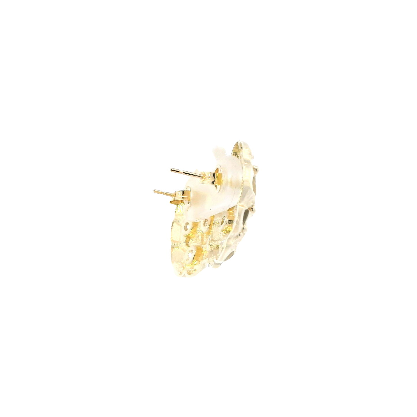 10K Yellow Gold CZ Nugget Earrings