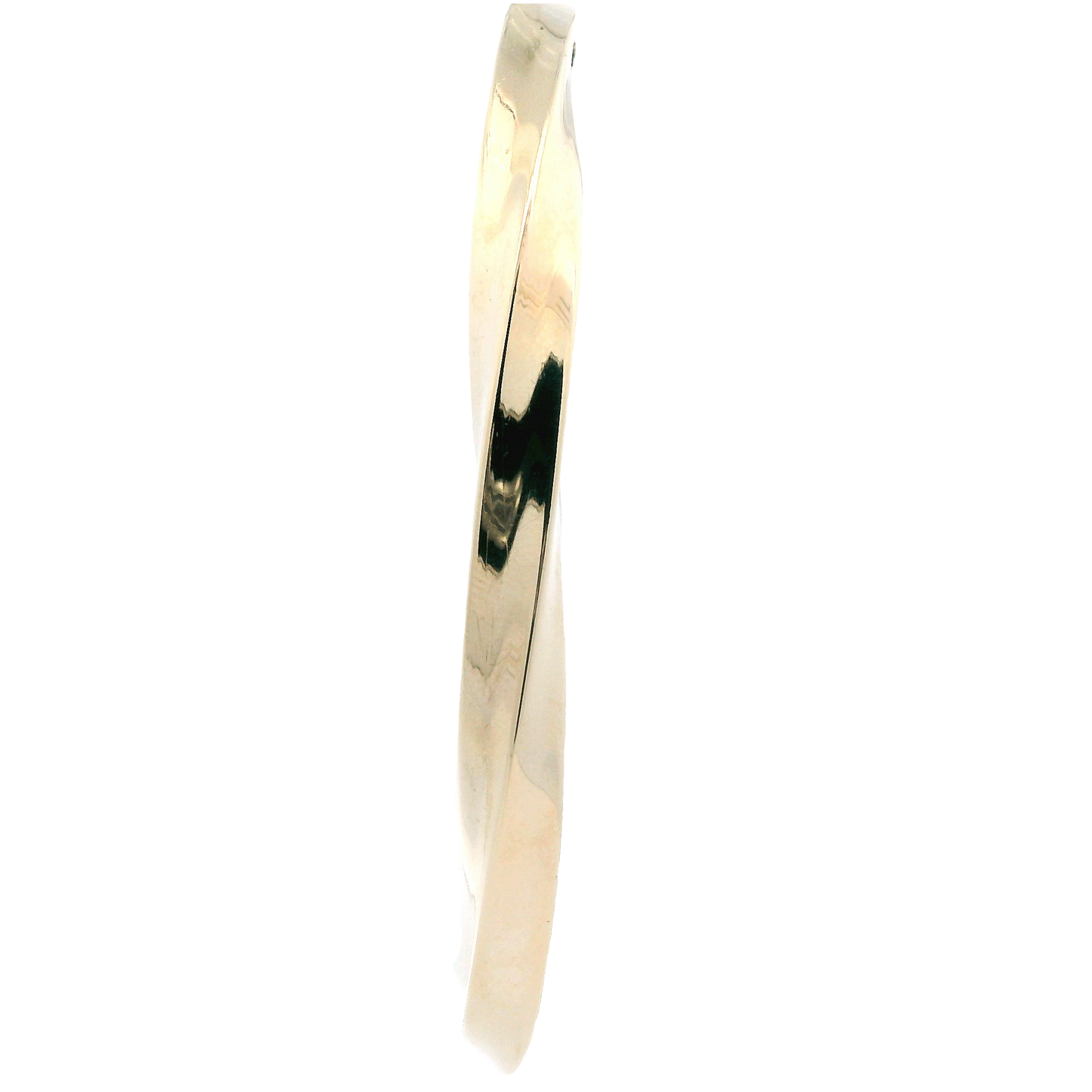 14K Yellow Gold Oval Twisted Bangle Bracelet