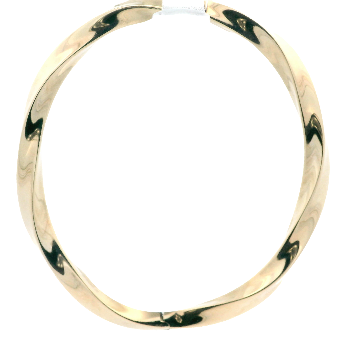 14K Yellow Gold Oval Twisted Bangle Bracelet