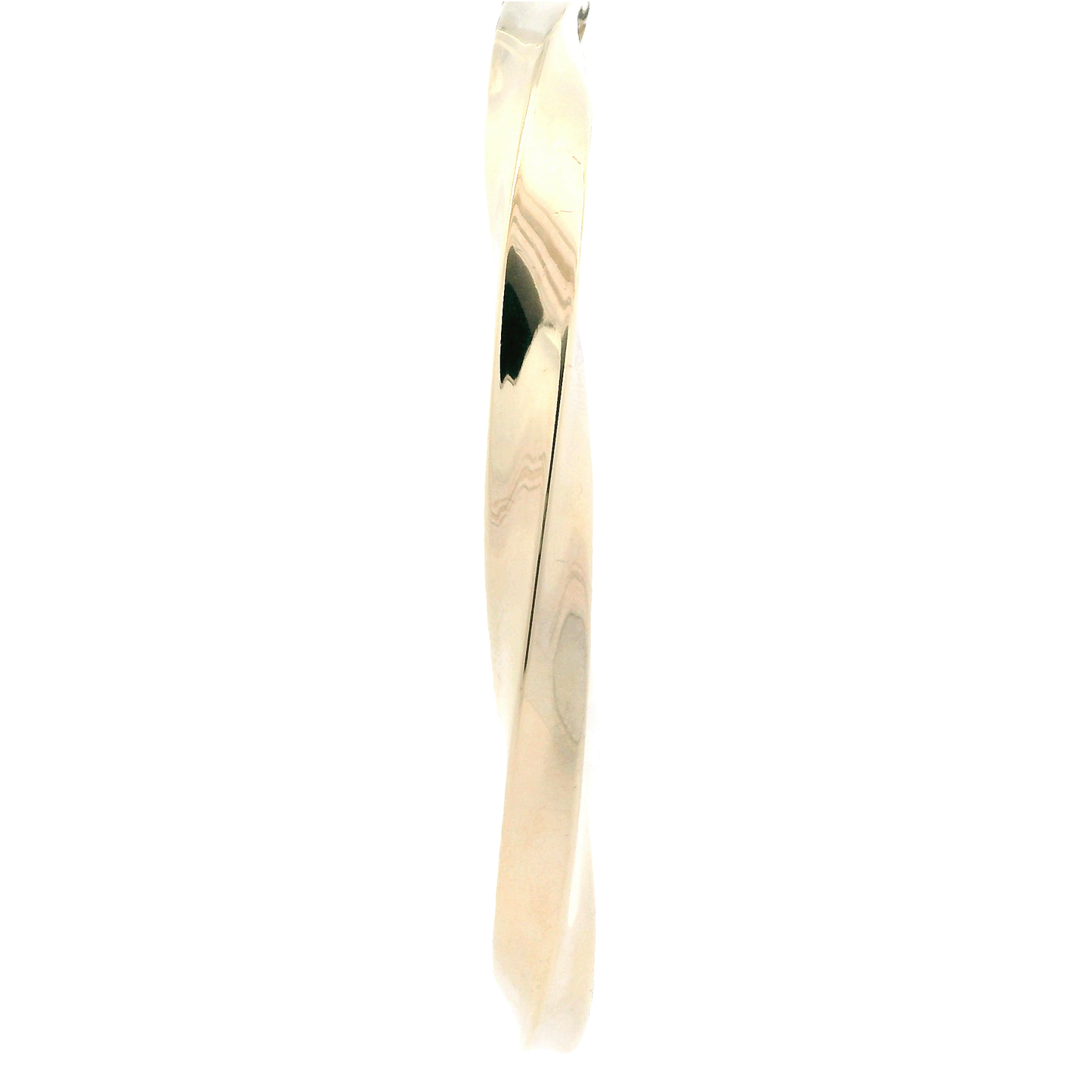 14K Yellow Gold Oval Twisted Bangle Bracelet