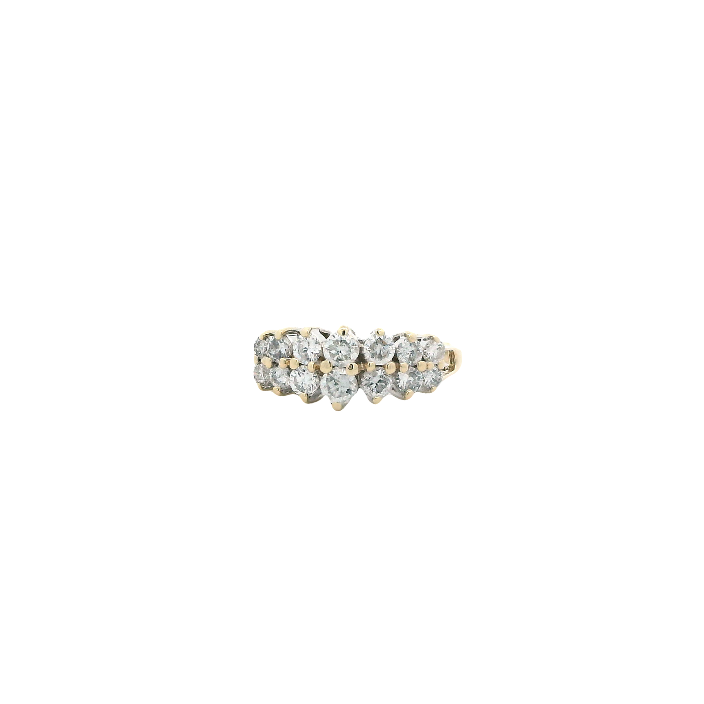 14K Yellow Gold Women's Diamond Ring - 0.96ct
