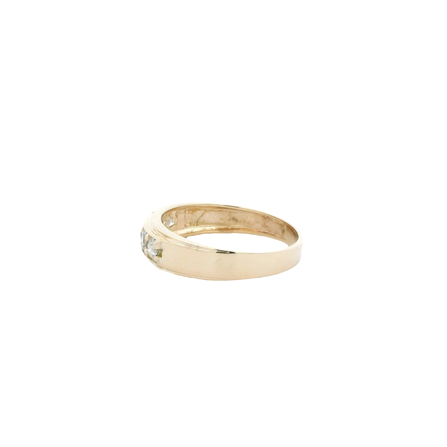 14K Yellow Gold Diamonds Mens Ring - 0.75ct