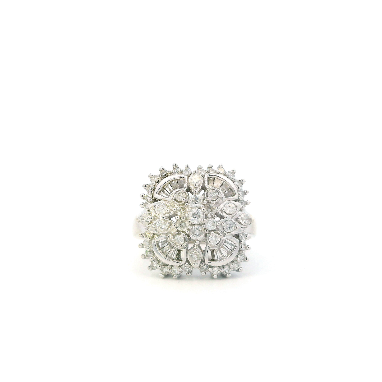 14K White Gold Diamond Womens Ring - 1.41ct