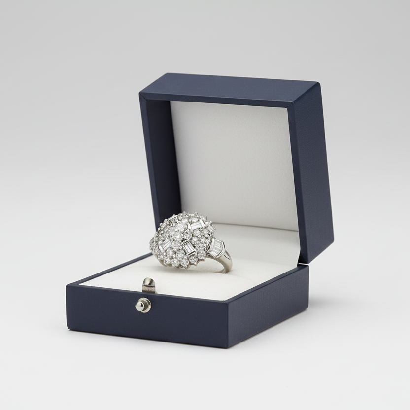 14K White Gold Diamond Womens Ring - 1.07ct