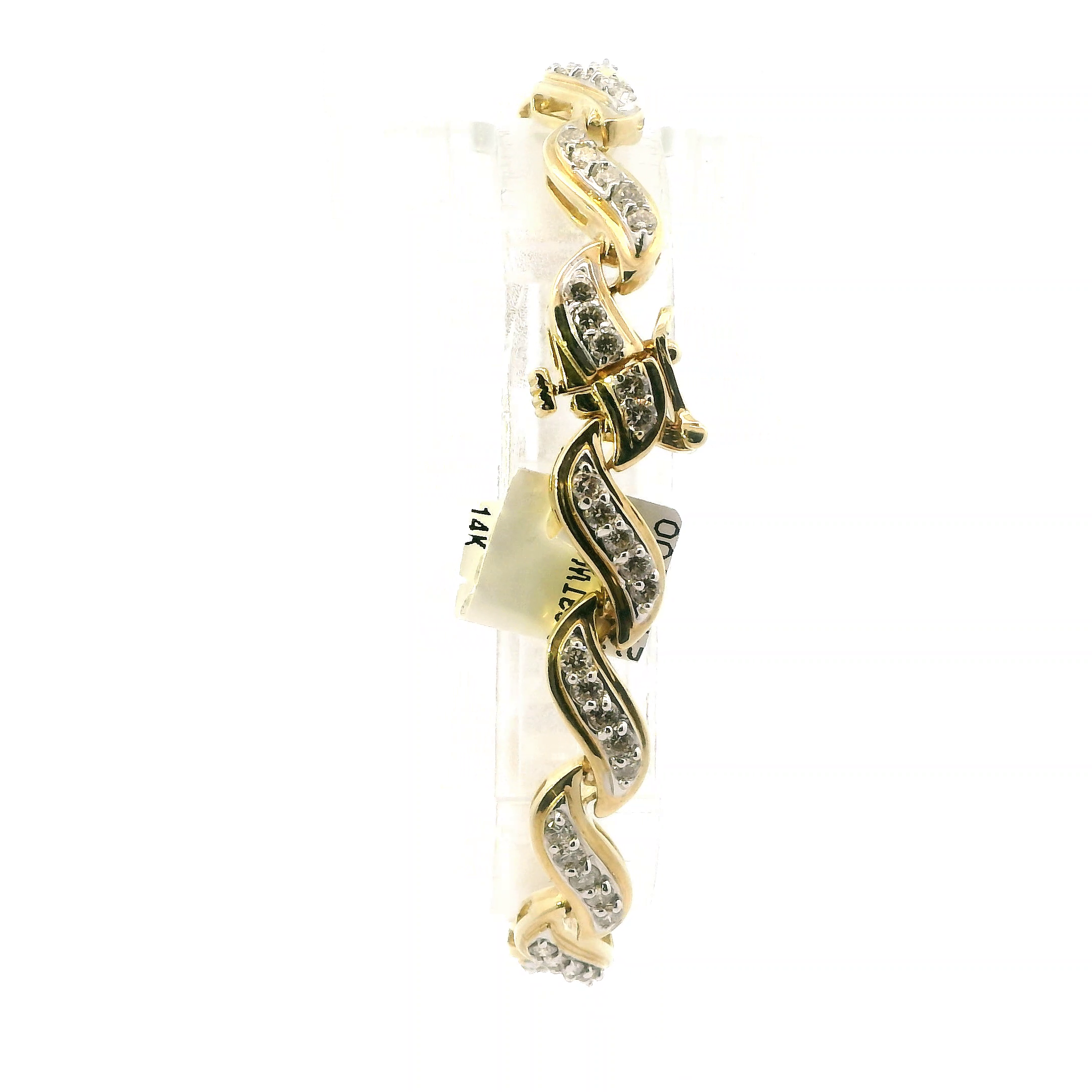 14K Yellow Gold Diamond Link Tennis Bracelet - 2.23ct