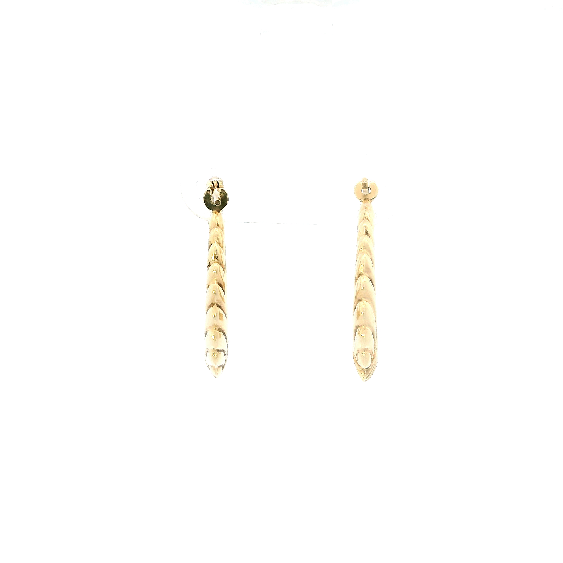 14K Yellow Gold Scalloped Hoop Earrings
