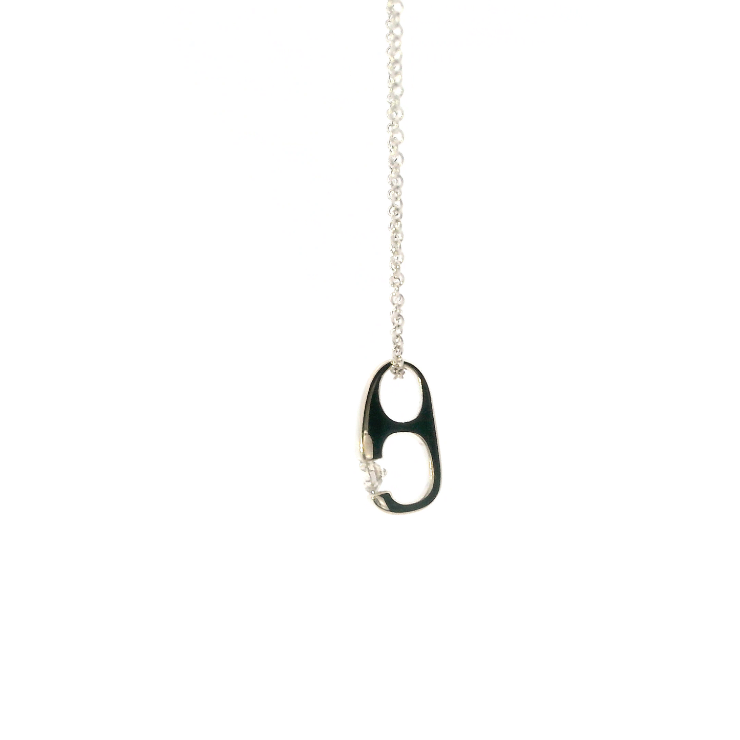 14K White Gold Diamond Pendant & 18"  Cable Chain - 0.15ct