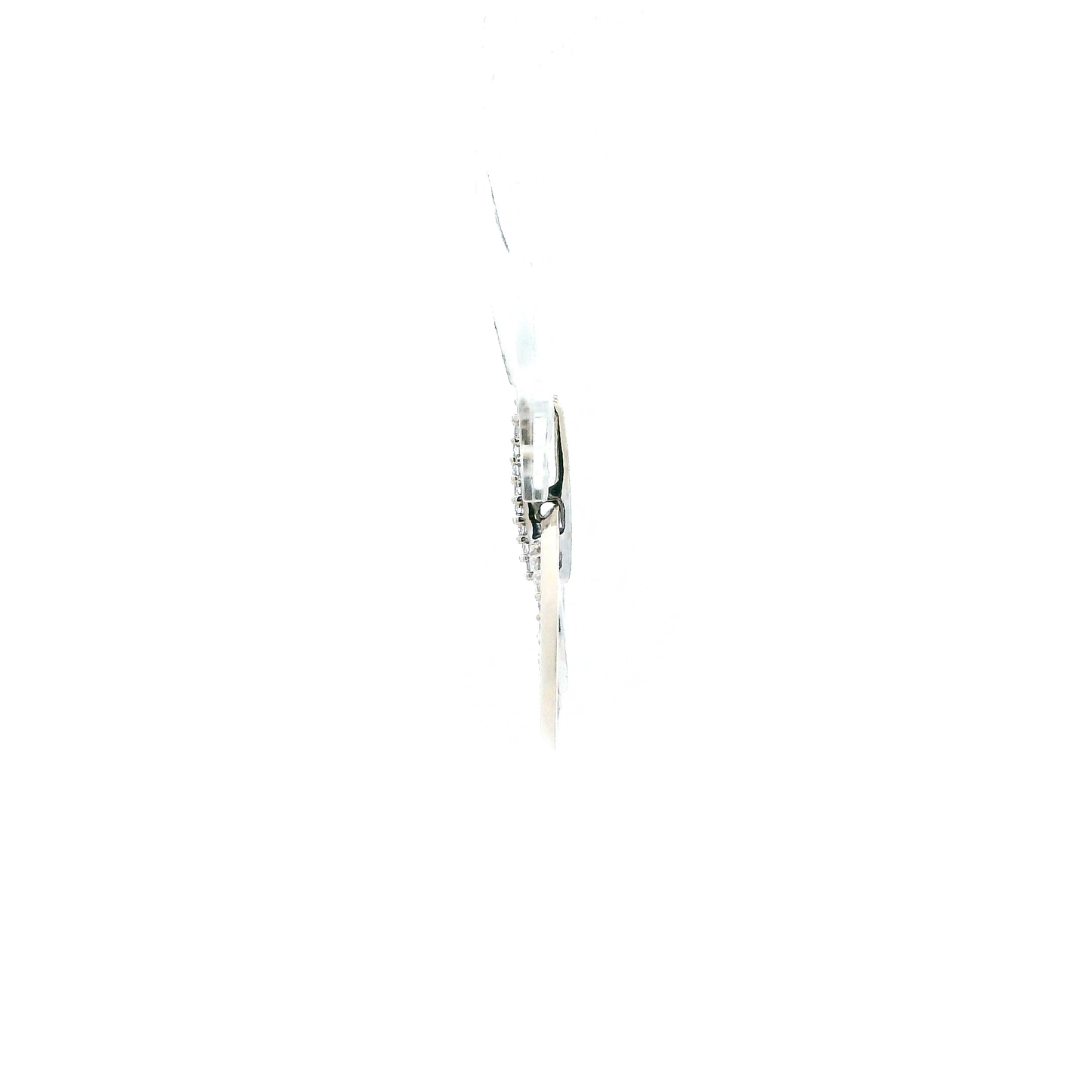 14K White Gold Diamond Circle Pendant - 0.14ct