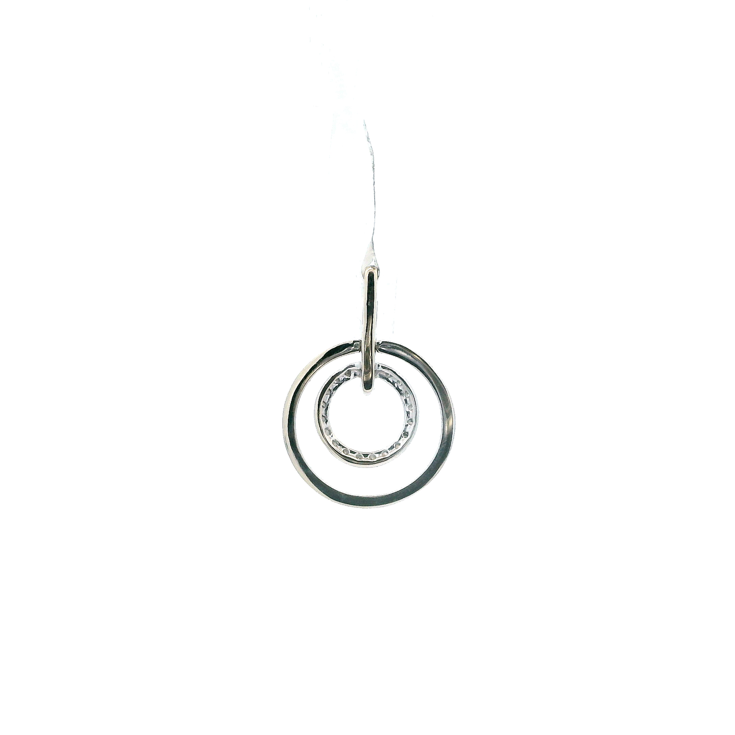 14K White Gold Diamond Circle Pendant - 0.14ct