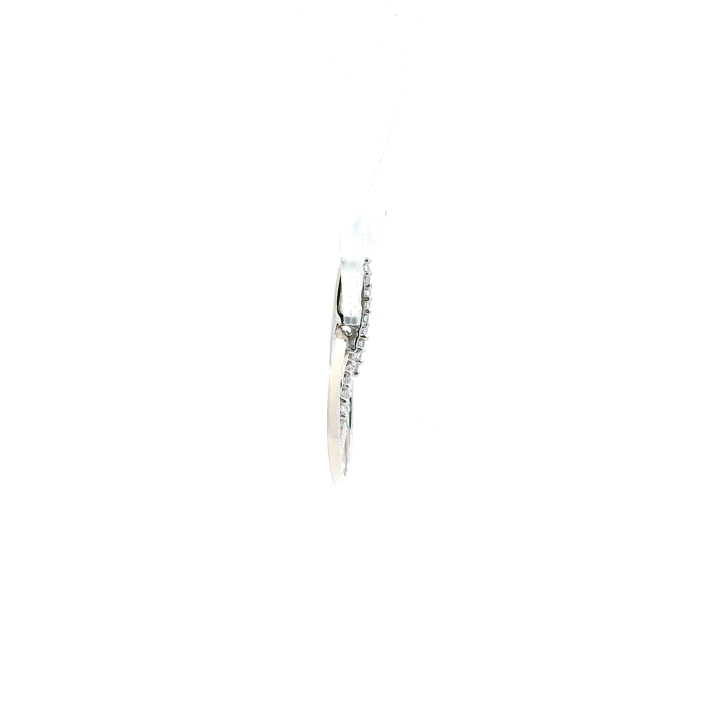 14K White Gold Diamond Circle Pendant - 0.14ct