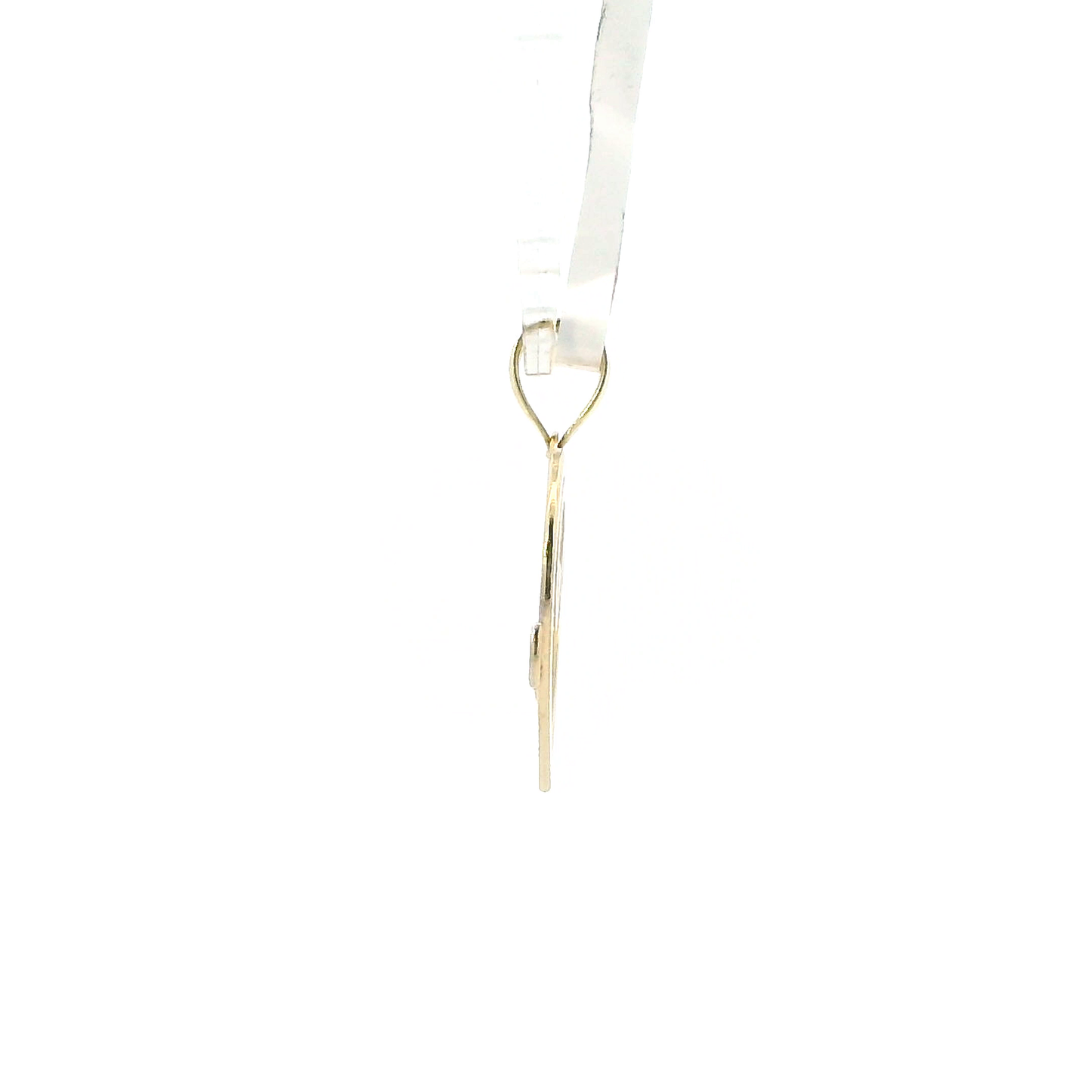 14K Yellow Gold Diamond Cut "#1 Mom " Heart Pendant