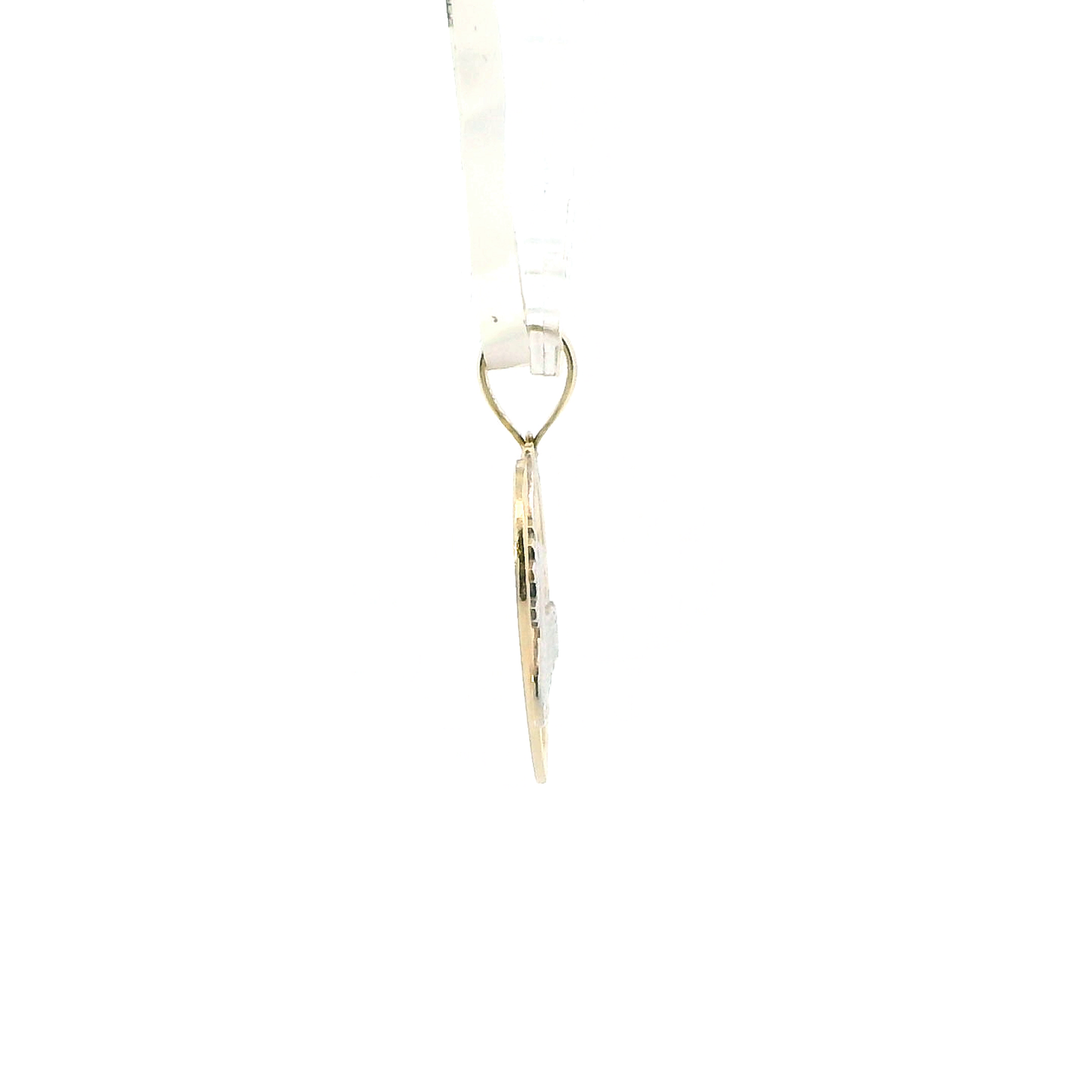 14K Yellow Gold Diamond Cut "#1 Mom " Heart Pendant