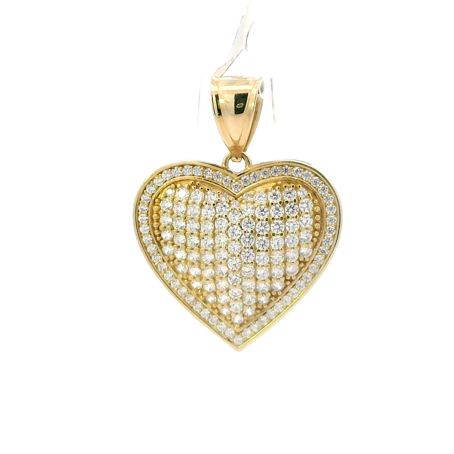 10k Yellow Gold Pave Heart Pendant