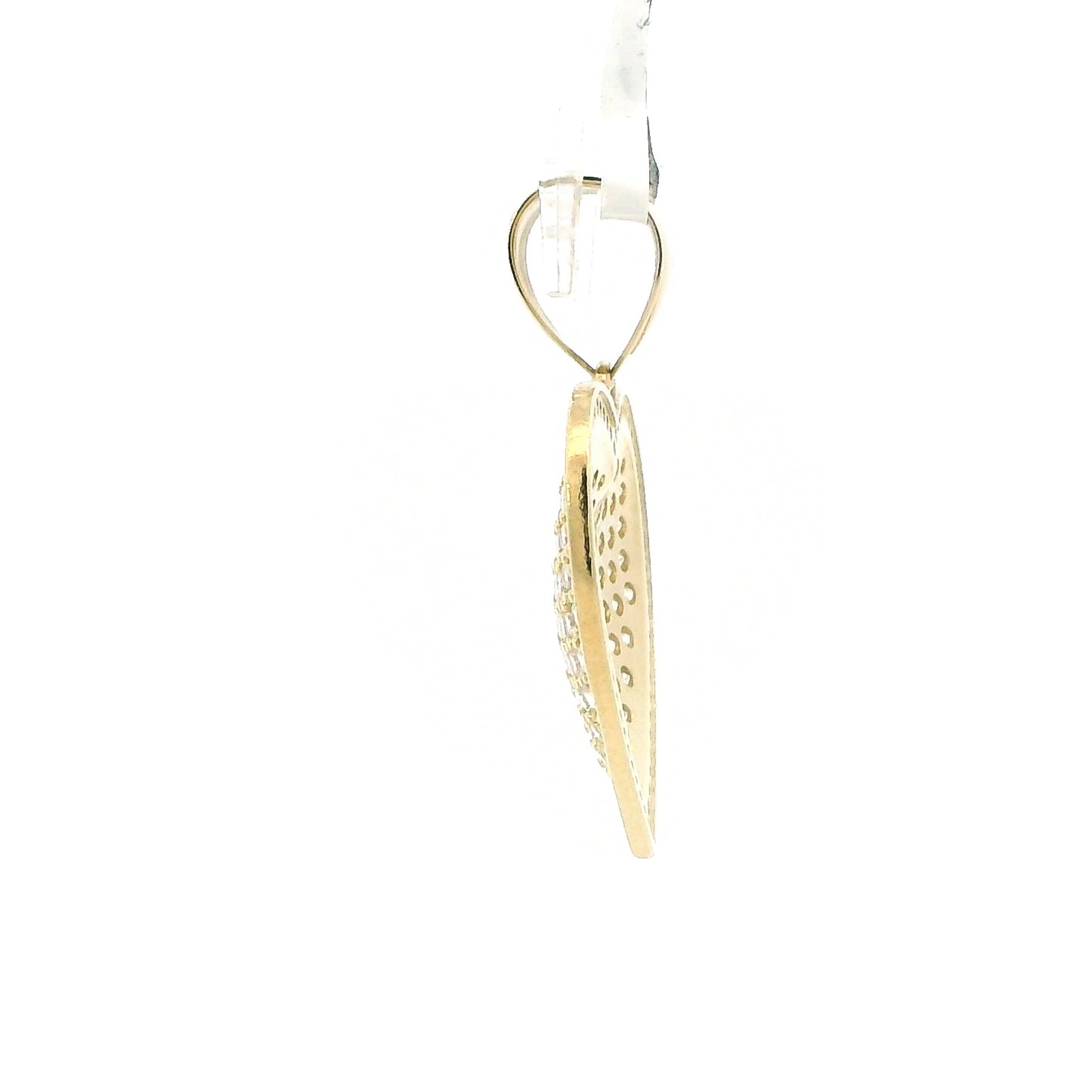 10k Yellow Gold Pave Heart Pendant