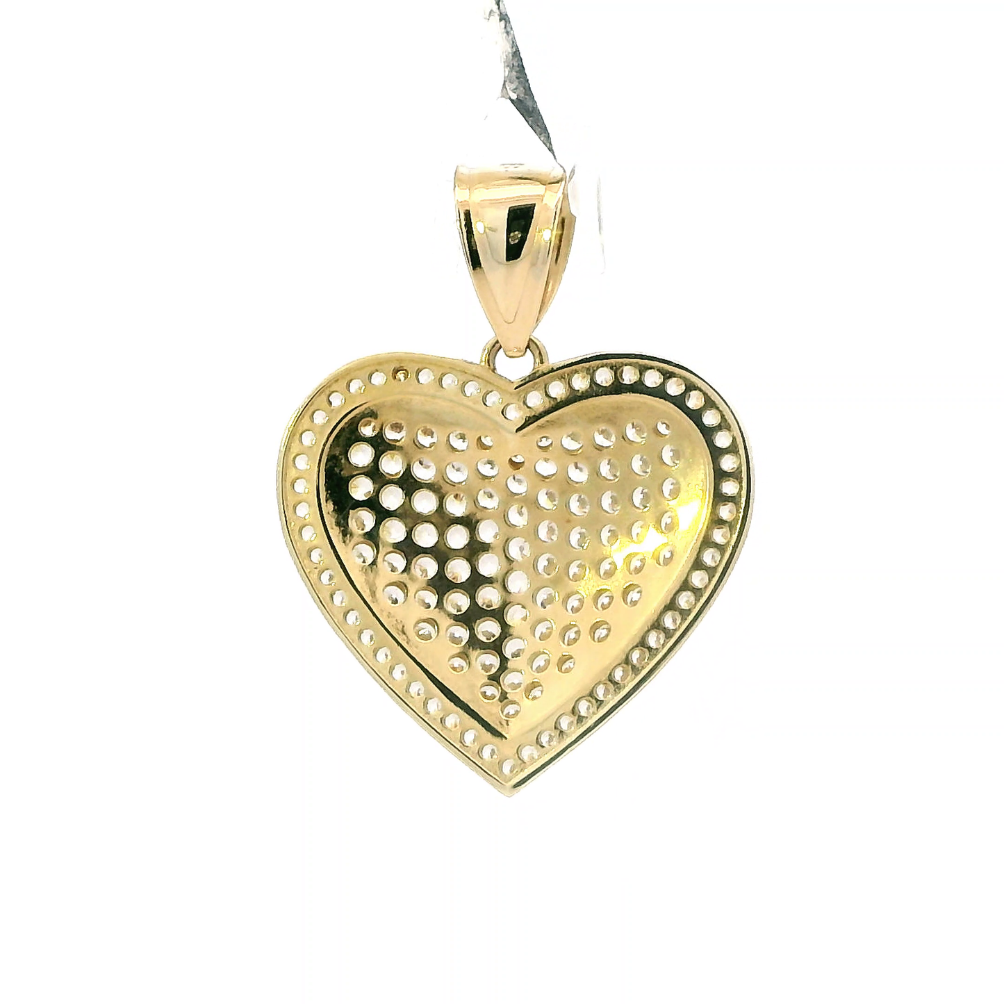 10k Yellow Gold Pave Heart Pendant