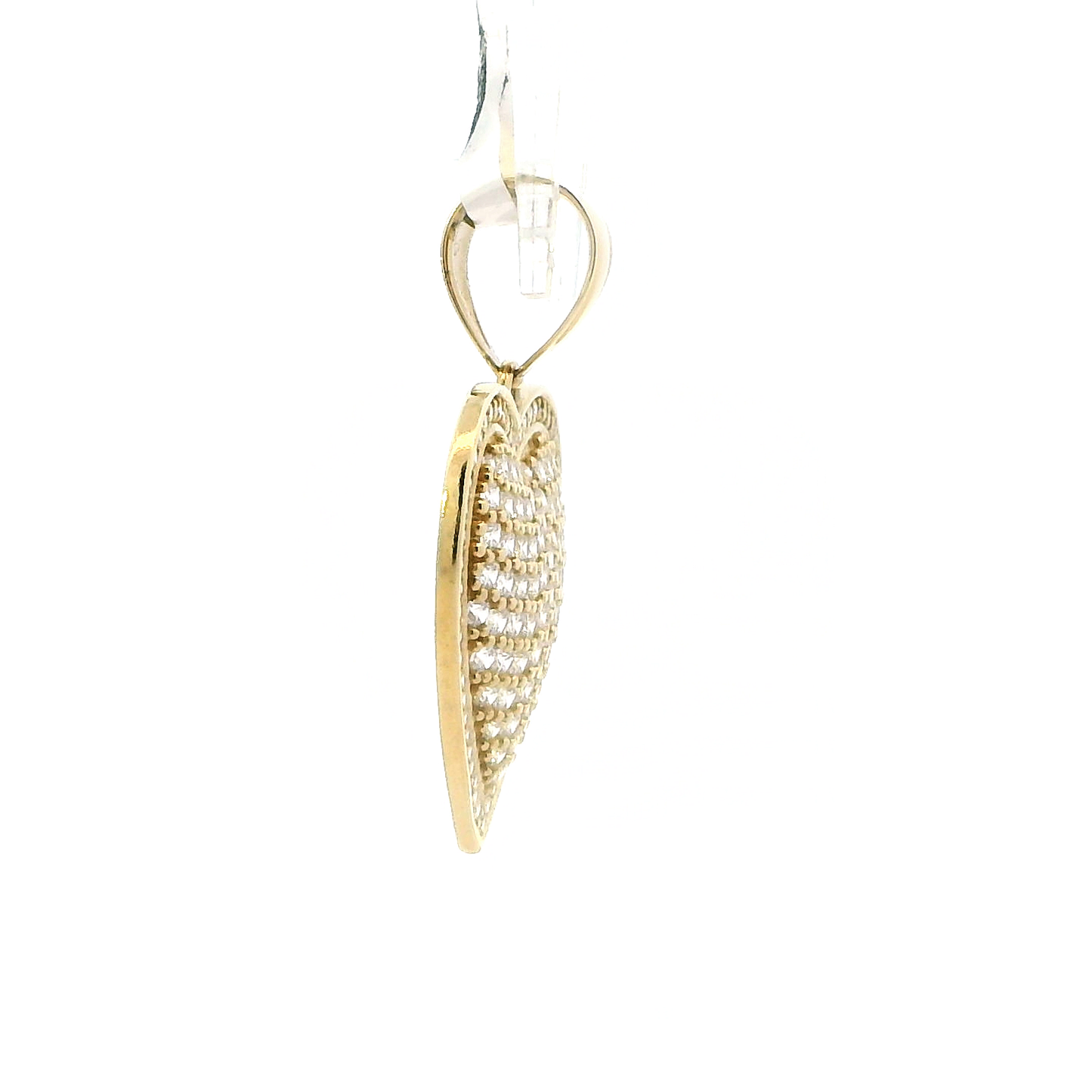 10k Yellow Gold Pave Heart Pendant