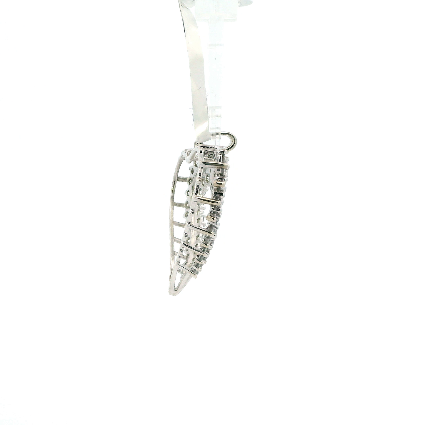 10K White Gold Diamond Heart Pendant -0.87ct