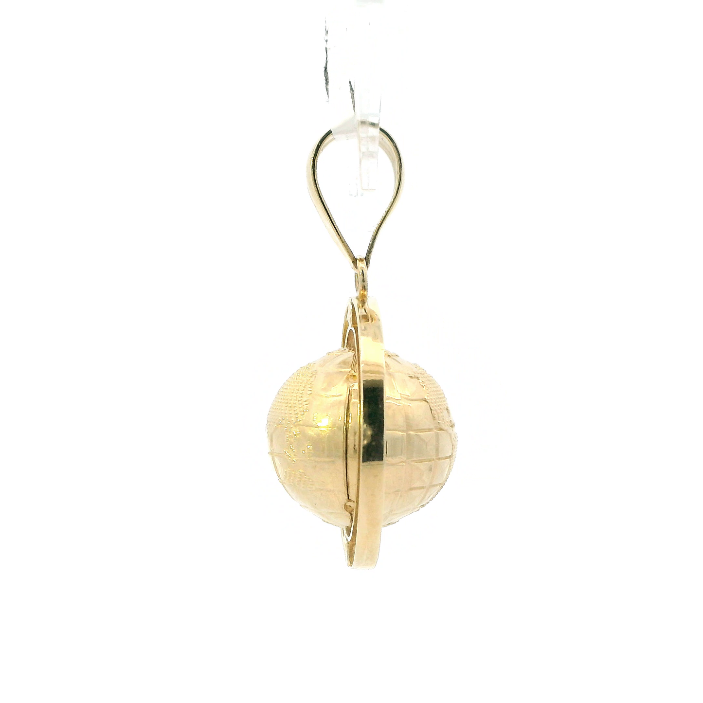 10K Yellow Gold "World Is Yours" Spinning Globe Pendant