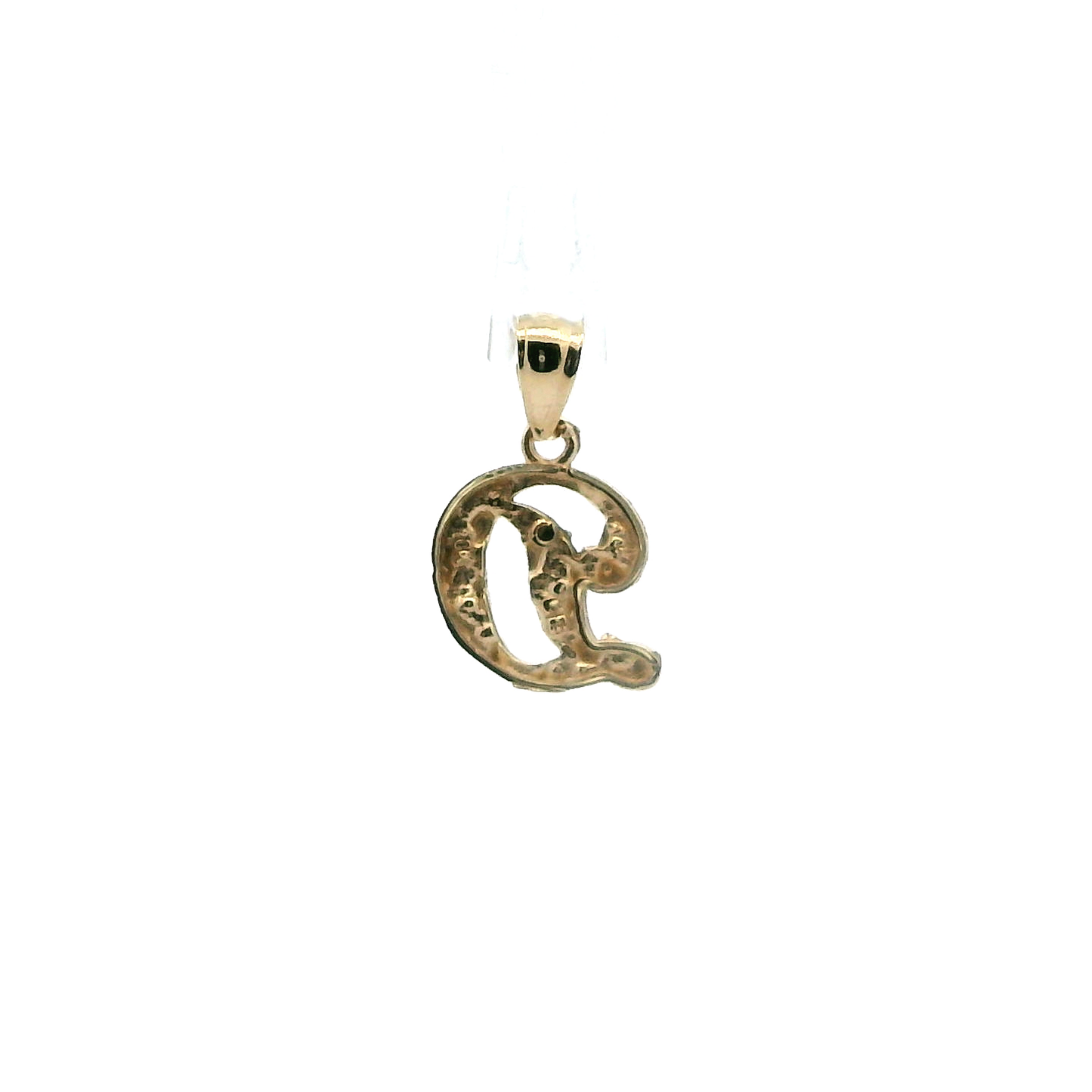 10K Yellow Gold Letter "D" Nugget Pendant