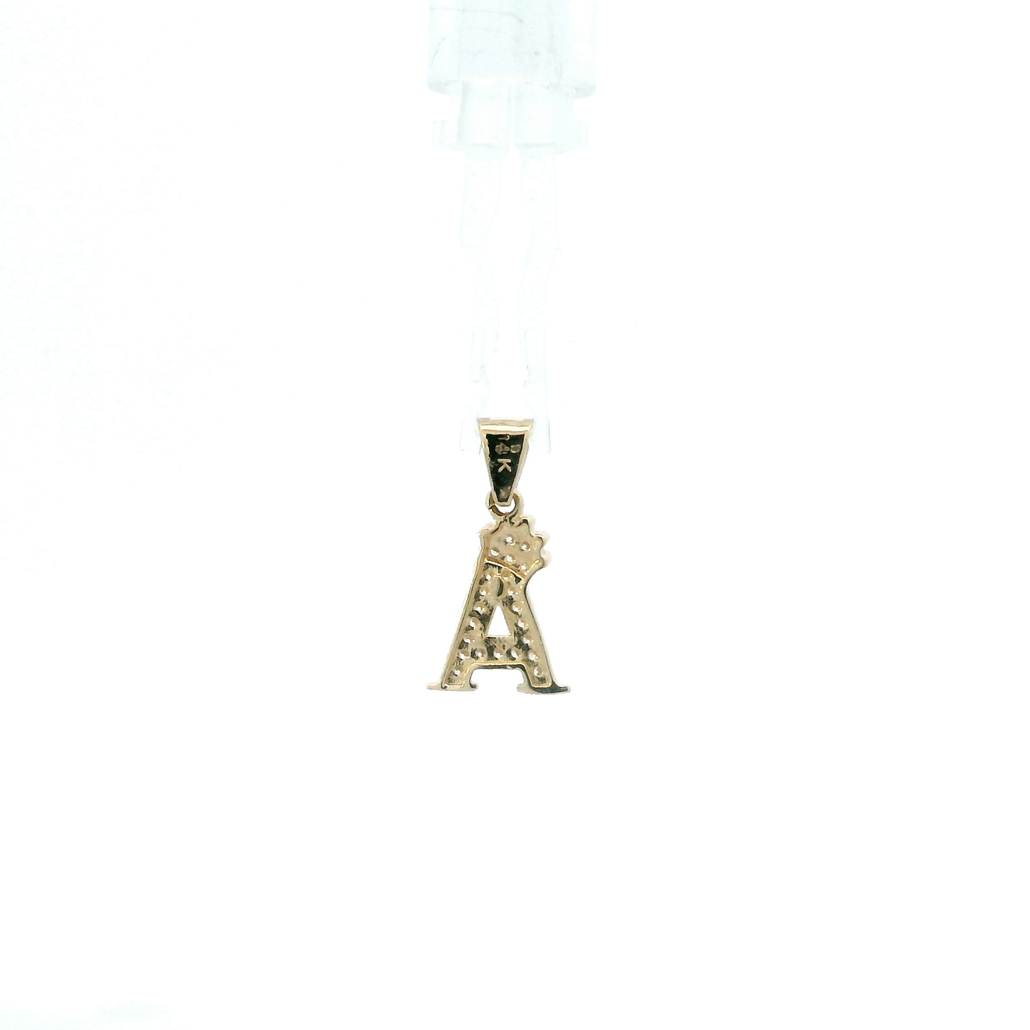 14K Yellow Gold Letter "A" Crown Pendant