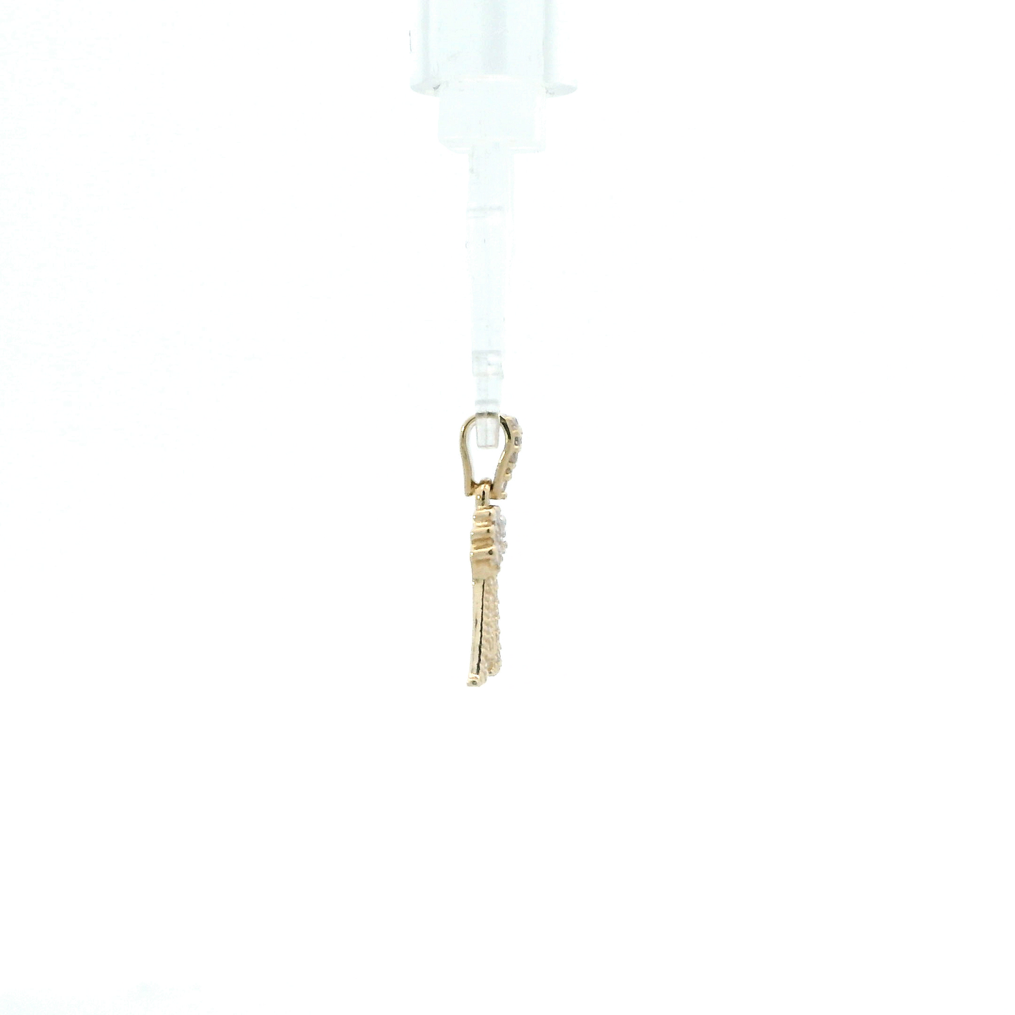 14K Yellow Gold Letter "A" Crown Pendant
