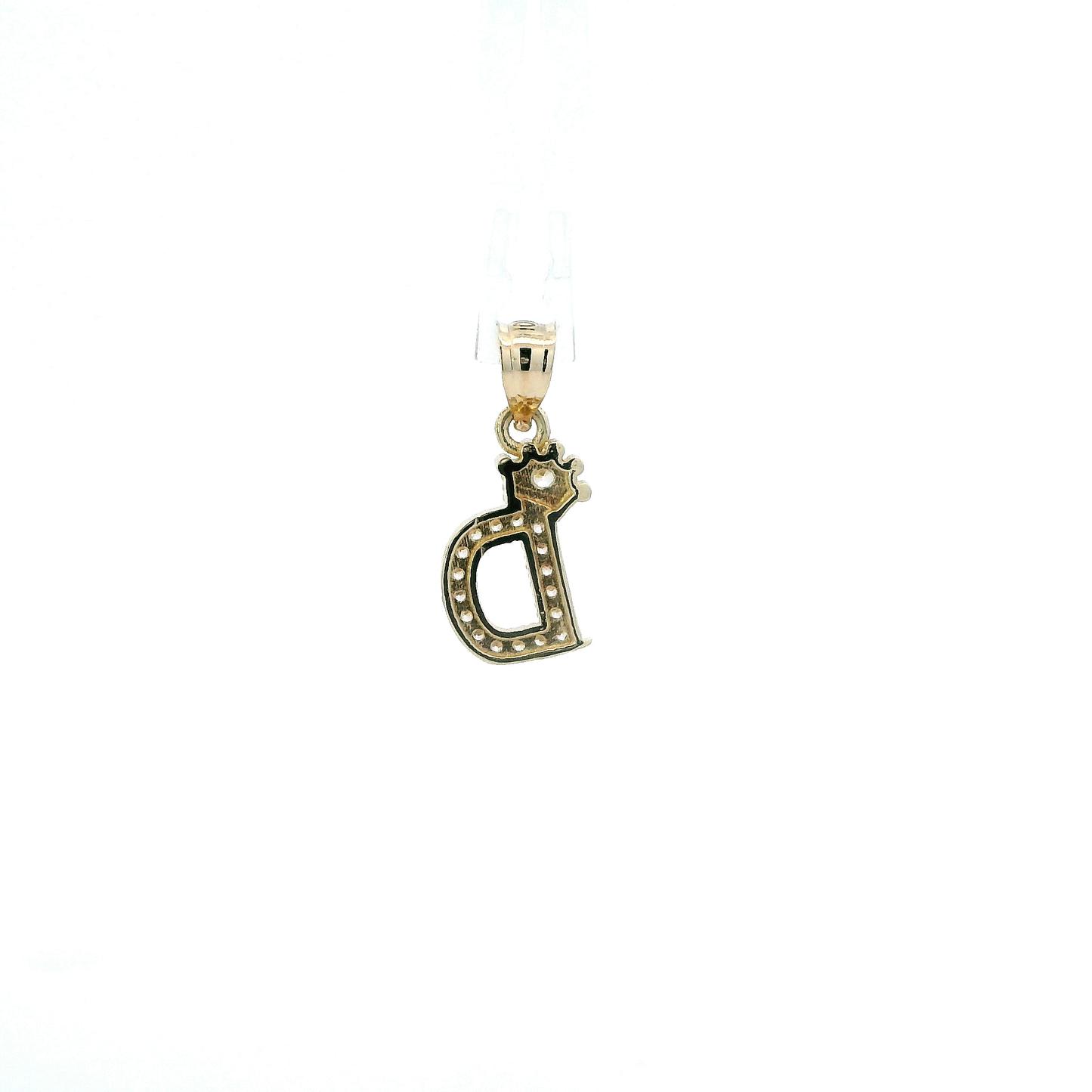 10K Yellow Gold Letter "D" Crown Pendant