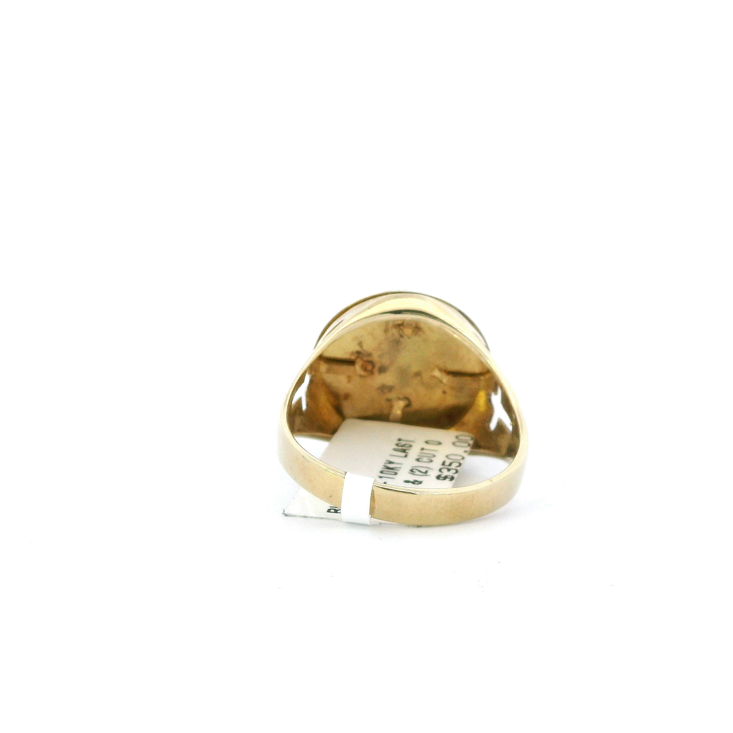 10K Yellow Gold Last Supper Cut Out Cross Ring