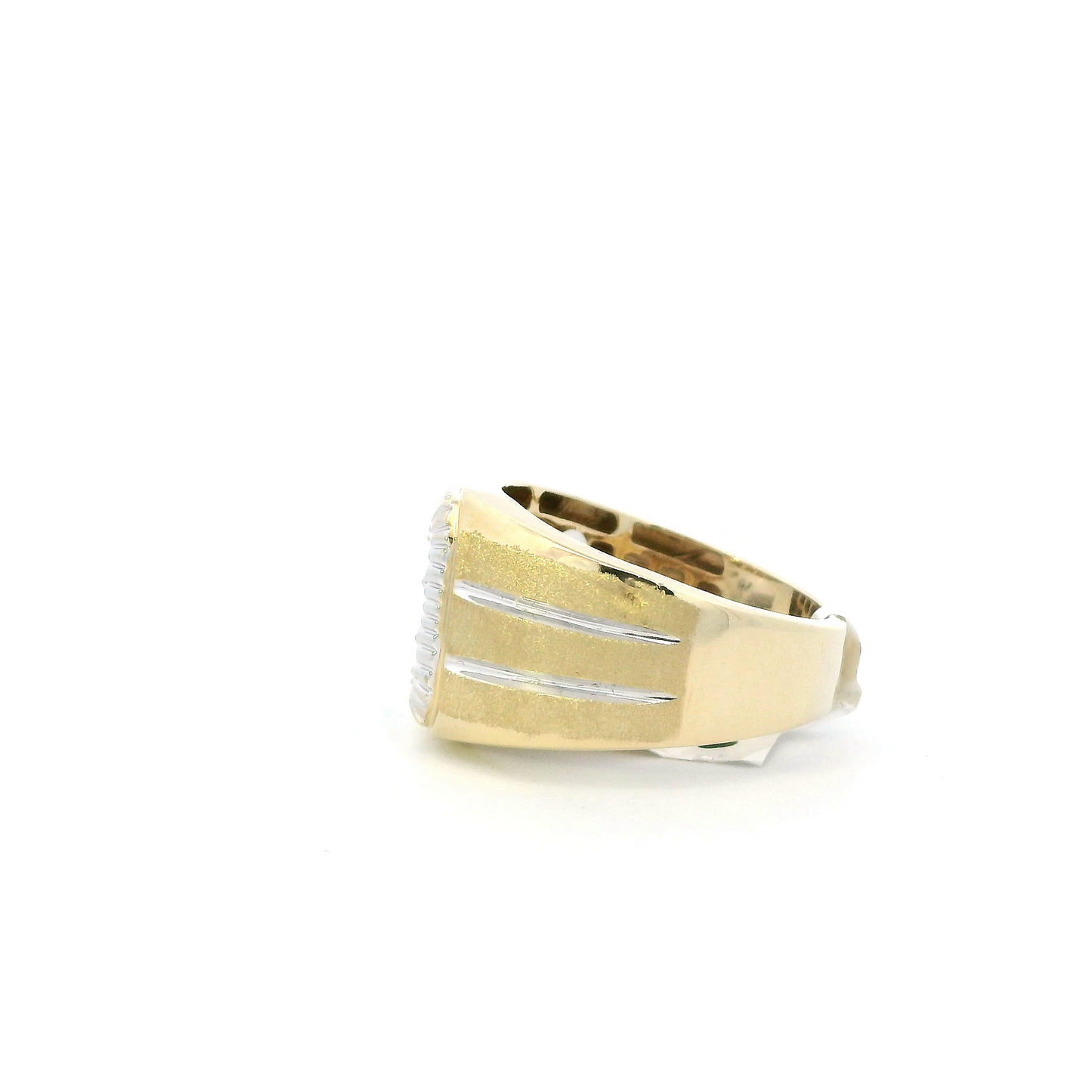 10K Yellow Gold Diamond Mens Ring -0.16ct