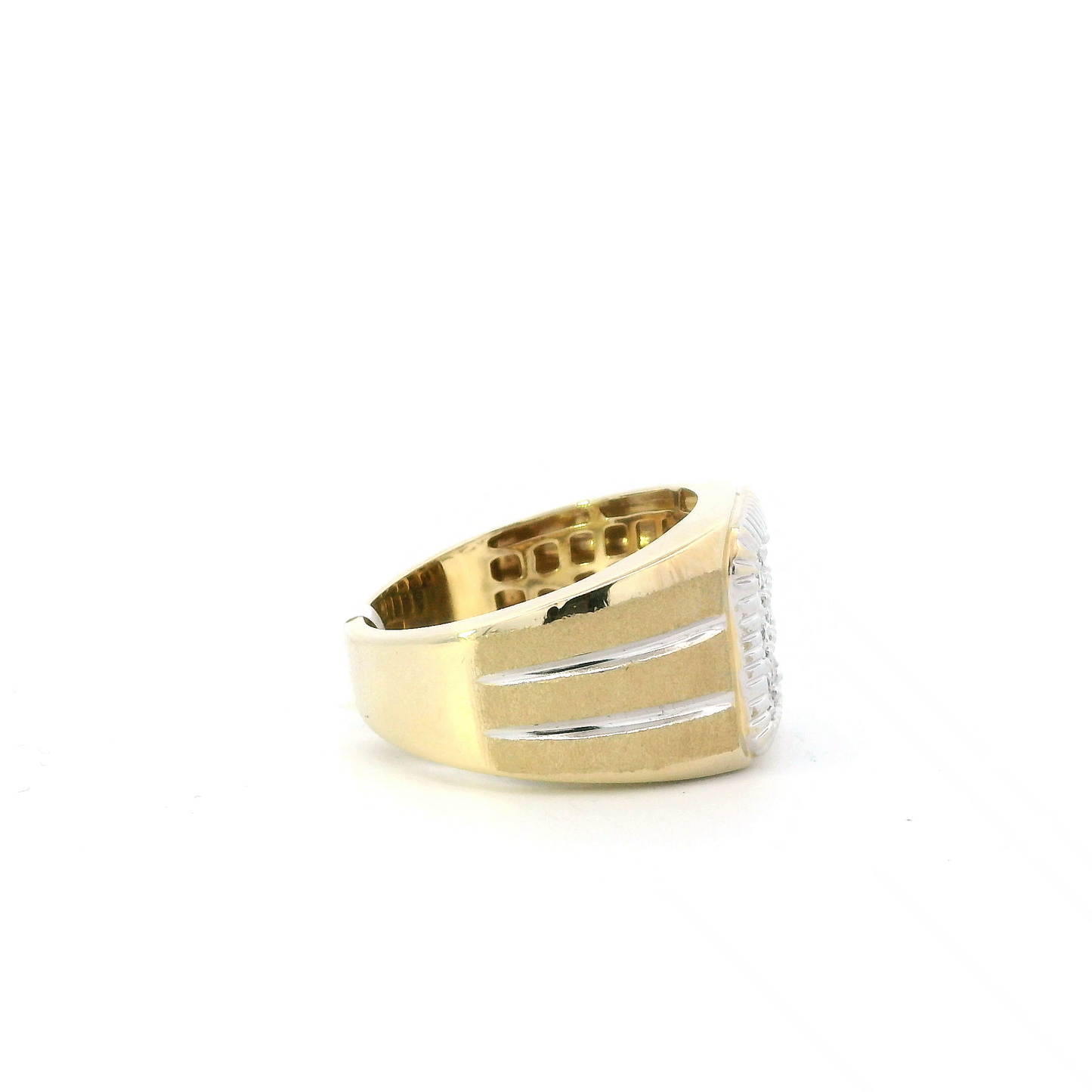 10K Yellow Gold Diamond Mens Ring -0.16ct