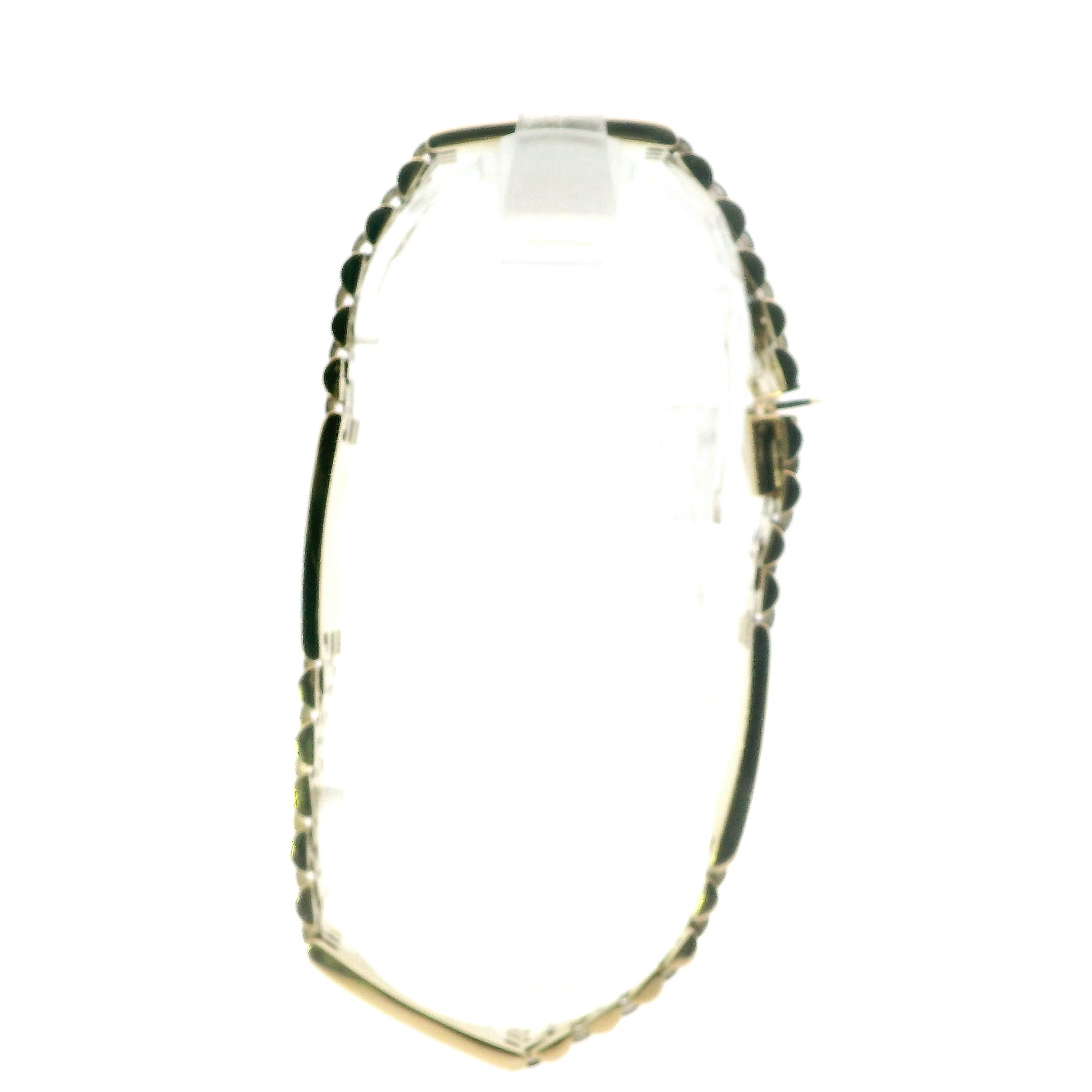 14K Yellow Gold Panther Link Bracelet & Black Onyx Segments