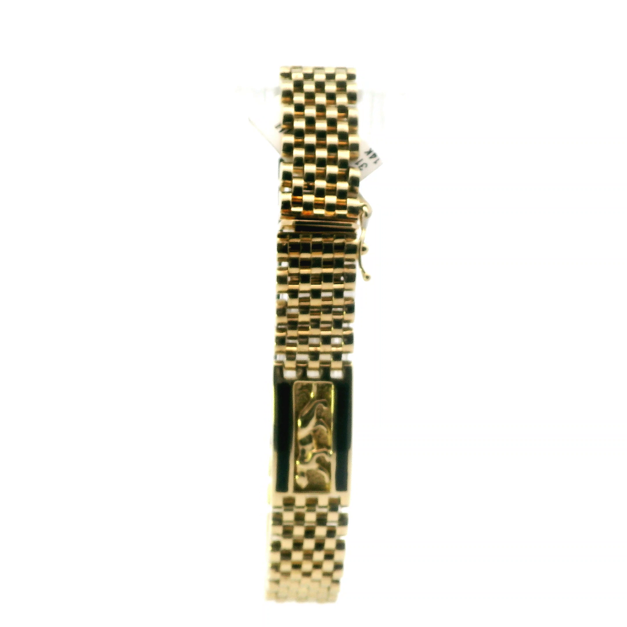 14K Yellow Gold Panther Link Bracelet & Black Onyx Segments