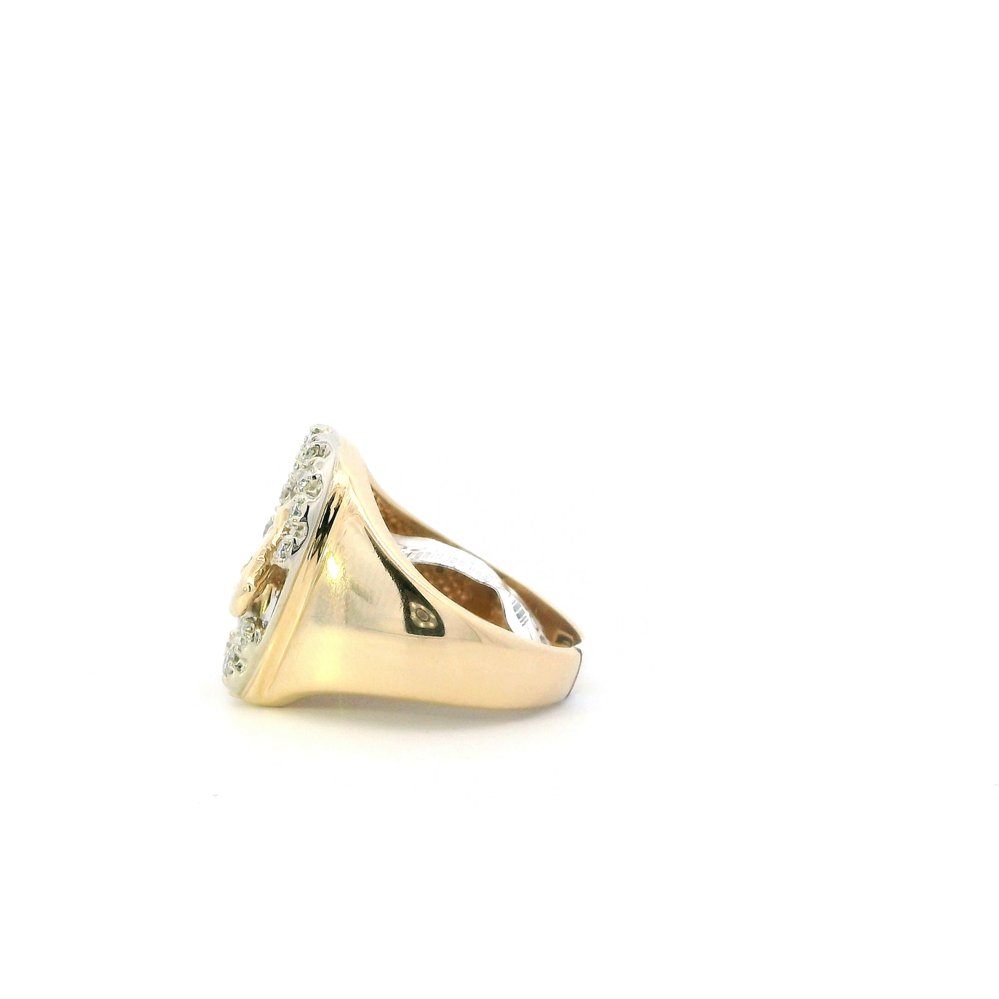 14K Yellow Gold Diamond Horseshoe Ring- 0.44ct