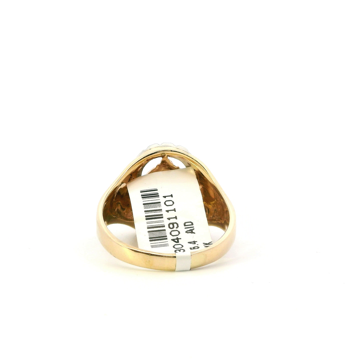 14K Yellow Gold Diamond Horseshoe Mens Ring - 0.49ct