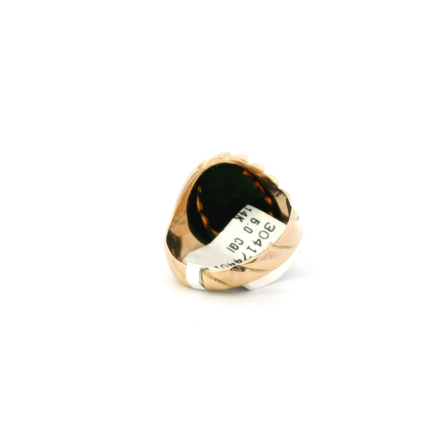 14K Yellow Gold Oval Onyx Ring