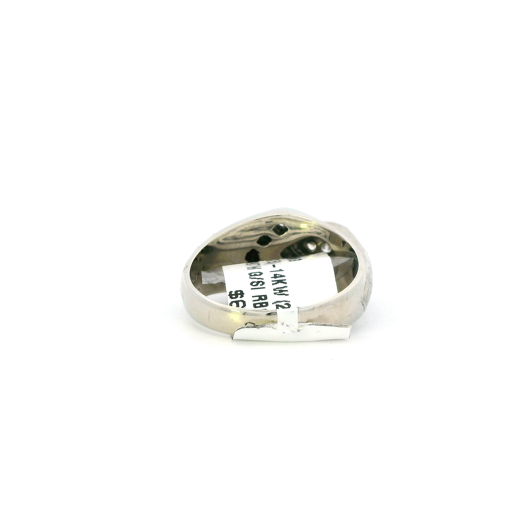 14K White Gold Diamond Mens Ring - 0.18ct