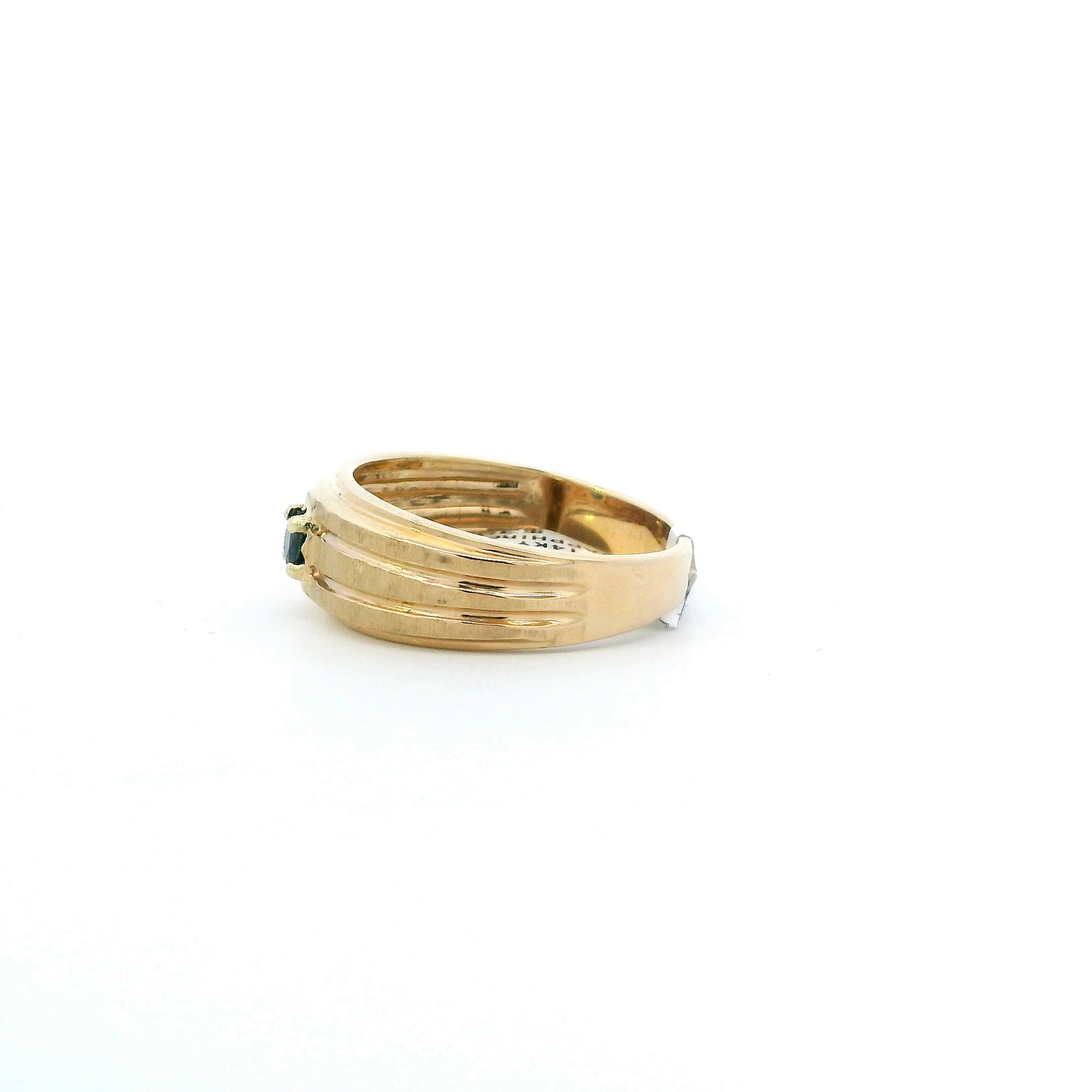 14K Yellow Gold Round Sapphire Ring
