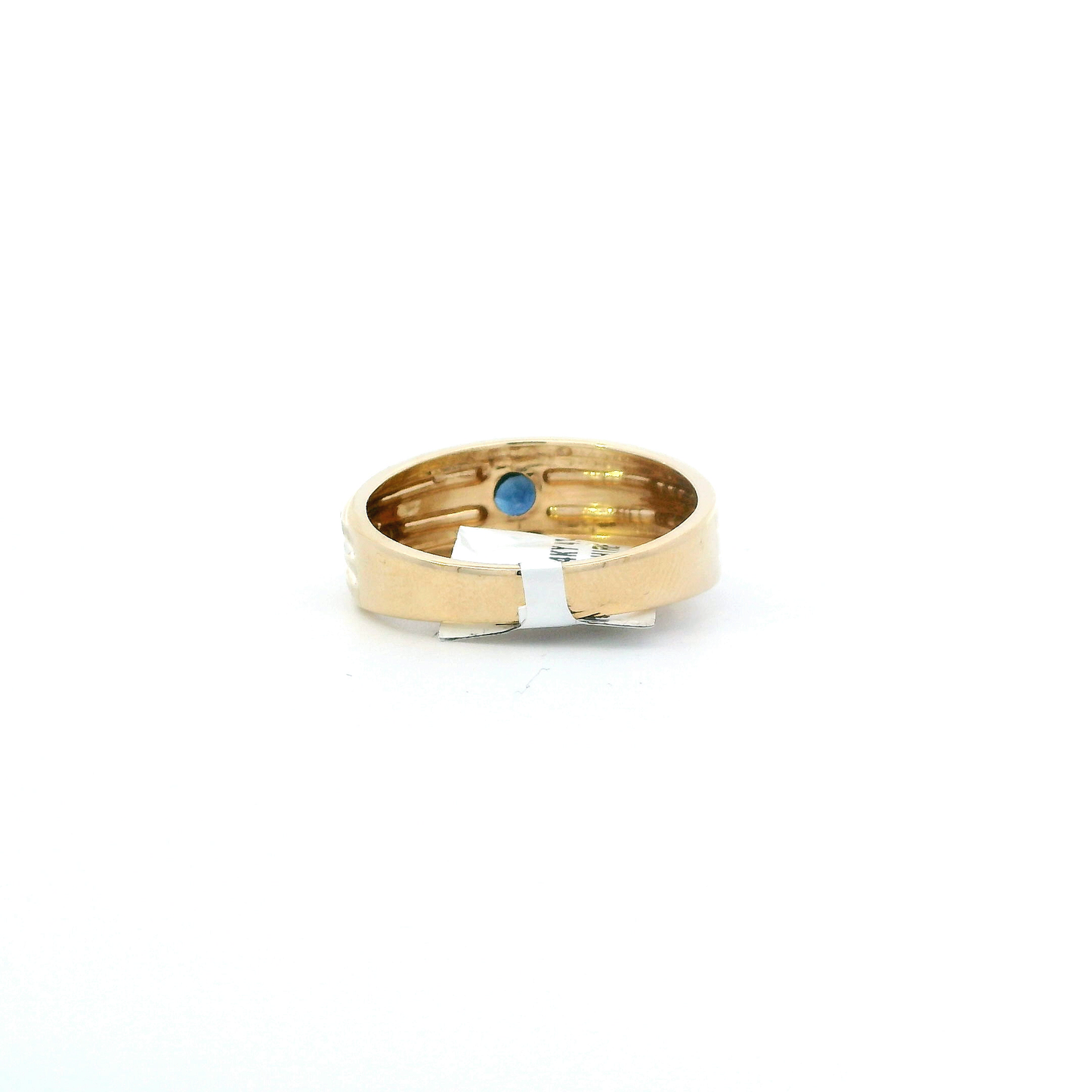 14K Yellow Gold Round Sapphire Ring