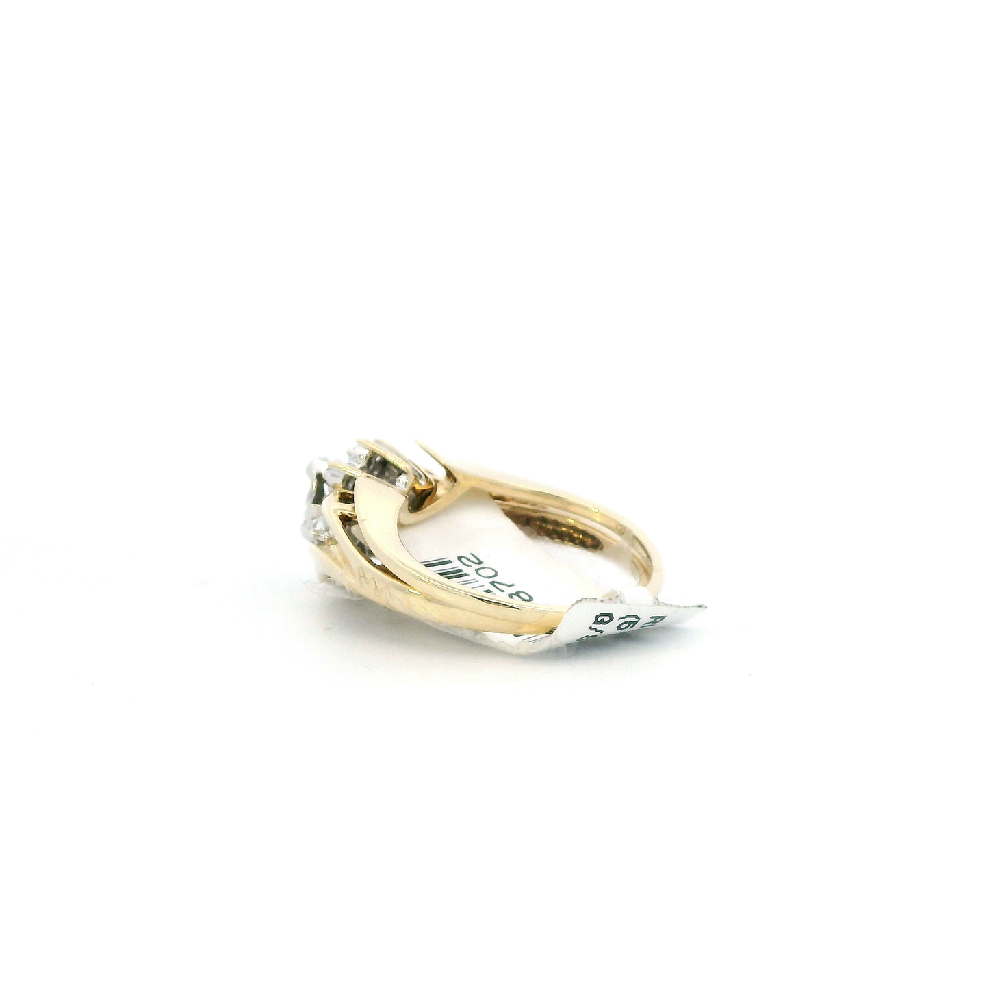 10K Yellow Gold Diamond Womens Engagement & Wedding Ring Set - 0.18ct