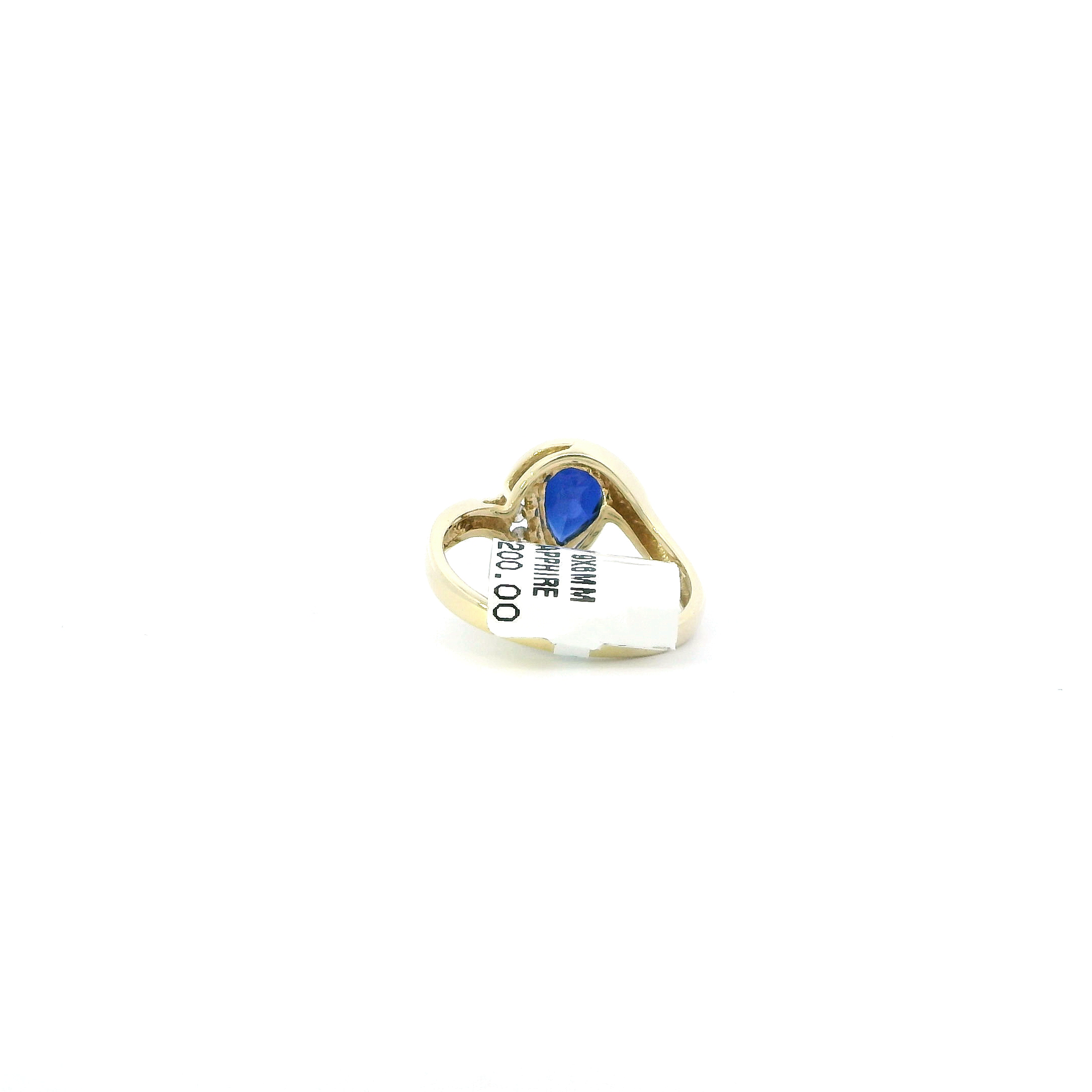 10K Yellow Gold Sapphire & Diamond Womens Ring - 0.05ct