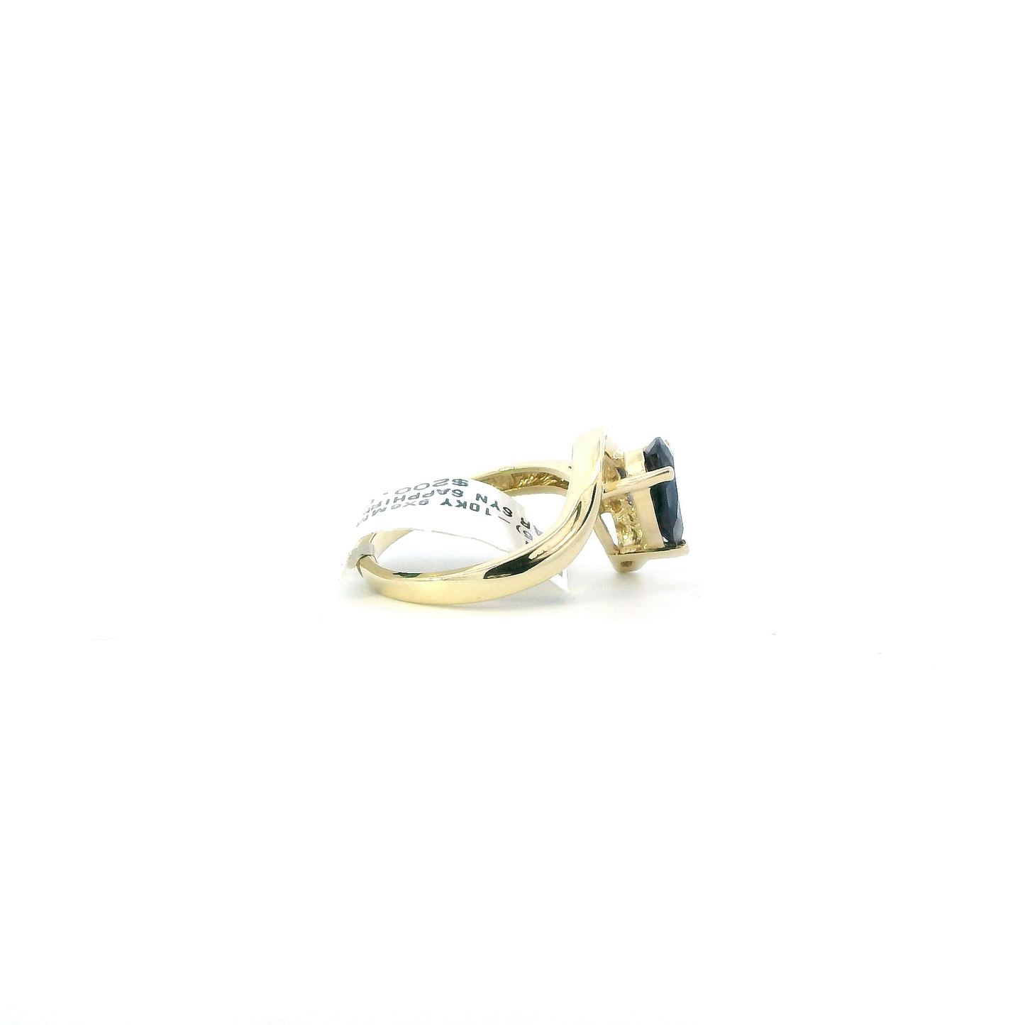 10K Yellow Gold Sapphire & Diamond Womens Ring - 0.05ct