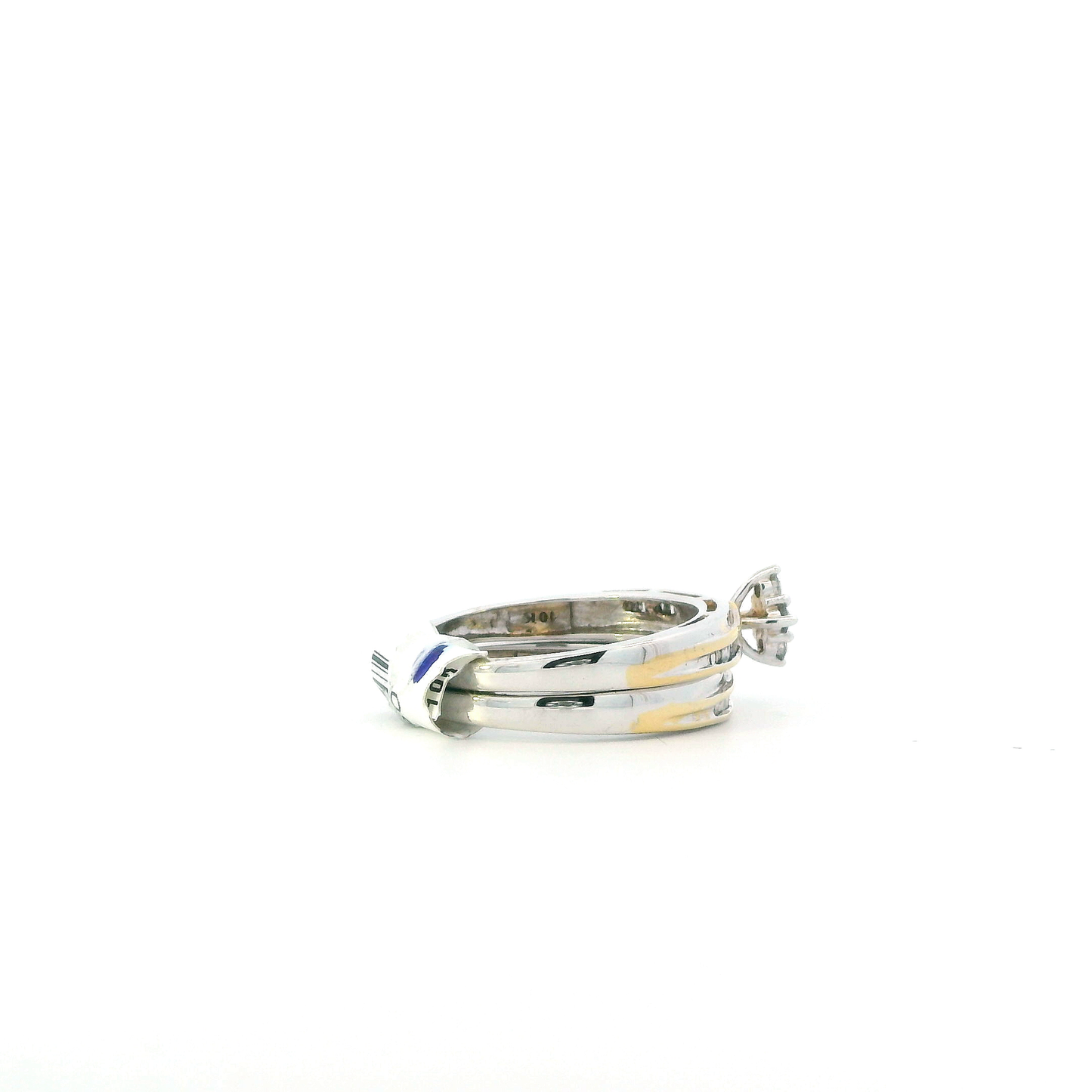 10K White Gold Diamond Womens Engagement & Wedding Ring Set - 0.39ct